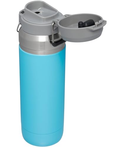 Stanley Quick Flip GO Water Bottle 24 oz | Push Button Lid | Leakproof and Packable for Travel and Sports | Insulated Stainless Steel | BPA-Free | Charcoal