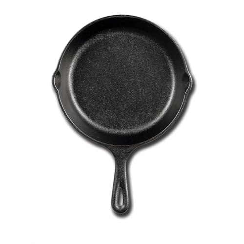 Lodge 10.25 Inch Cast Iron Skillet – Pre-Seasoned Frying Pan with Teardrop Handle – Oven, Stovetop, Grill & Campfire Use – Made in USA – Durable, Non-Toxic, Even-Heating Cookware – Black