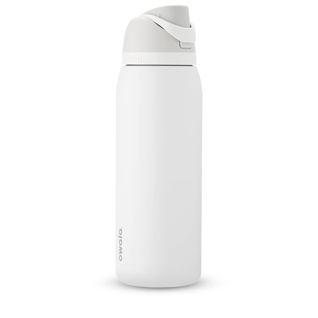 Owala FreeSip Insulated Stainless Steel Water Bottle with Straw, BPA-Free Sports Water Bottle, Great for Travel, 24 Oz, Shy Marshmallow
