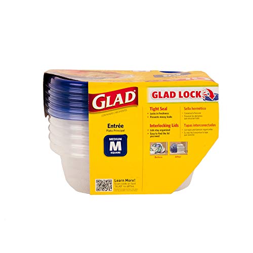 Glad Food Storage Containers, Deep Dish, 64 Ounce, 3 Count