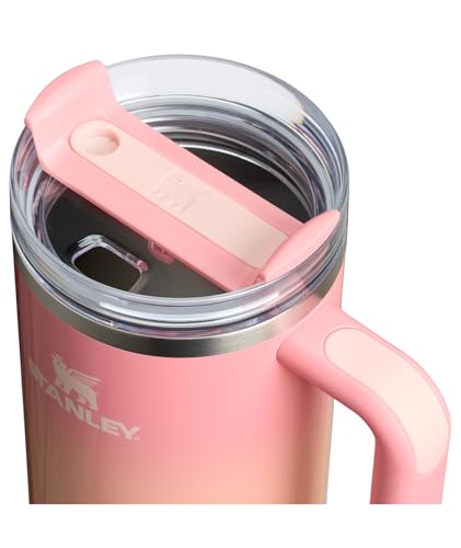 Stanley Quencher H2.0 Tumbler with Handle and Straw 30 oz | Flowstate 3-Position Lid | Cup Holder Compatible for Travel | Insulated Stainless Steel Cup | BPA-Free | Rose Quartz 2.0