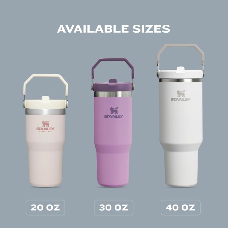 Stanley IceFlow Stainless Steel Tumbler - Vacuum Insulated Water Bottle for Home, Office or Car Reusable Cup with Straw Leak Resistant Flip Cold for 12 Hours or Iced for 2 Days, Black 2.0, 30oz
