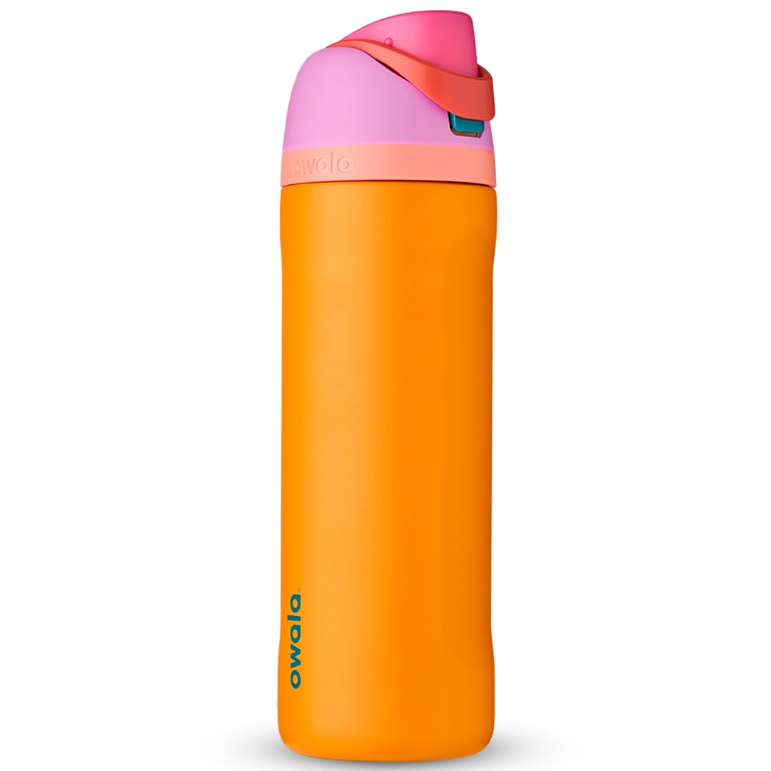 Owala FreeSip Insulated Stainless Steel Water Bottle with Straw, BPA-Free Sports Water Bottle, Great for Travel, 24 Oz, Shy Marshmallow