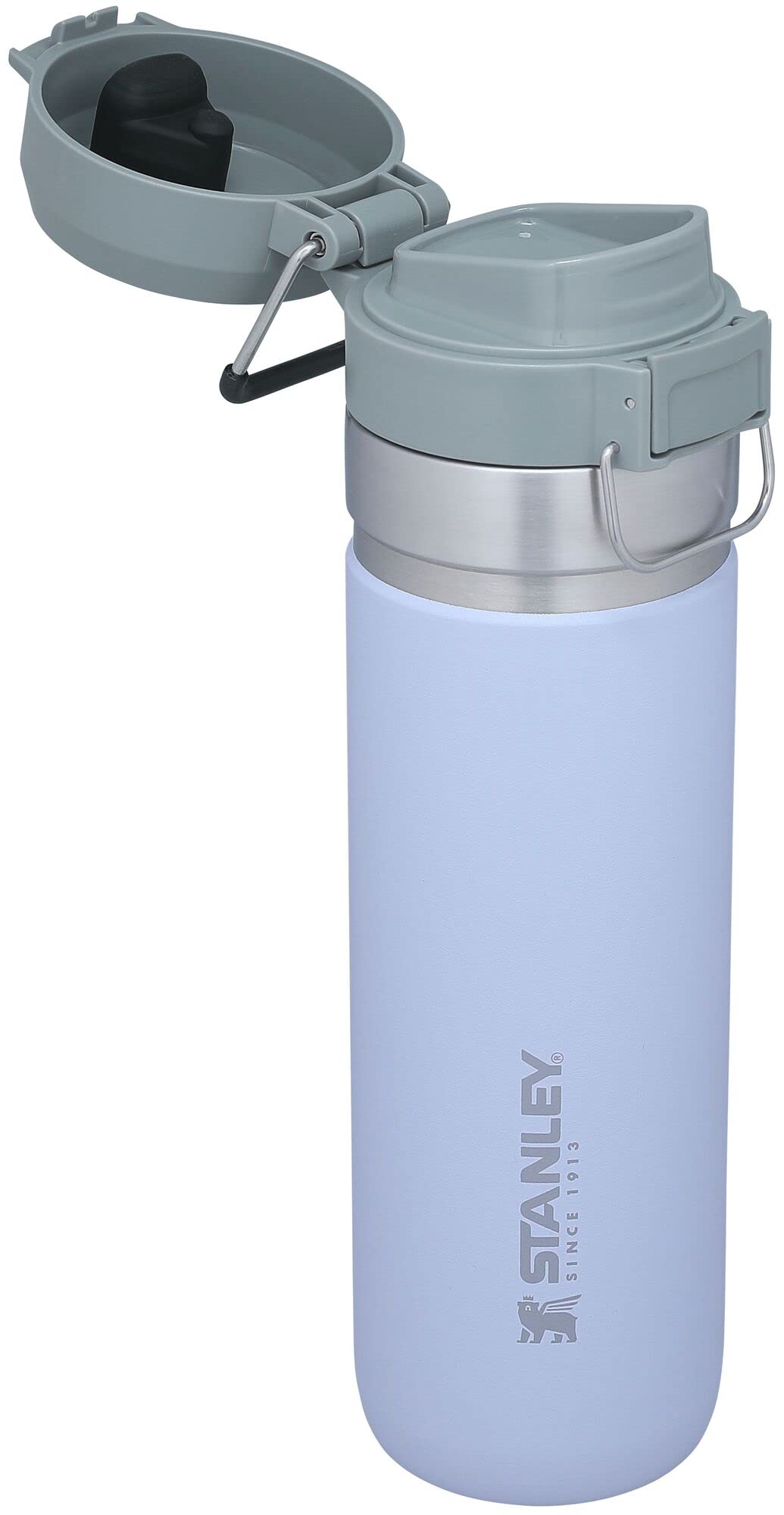 Stanley Quick Flip GO Water Bottle 24 oz | Push Button Lid | Leakproof and Packable for Travel and Sports | Insulated Stainless Steel | BPA-Free | Charcoal