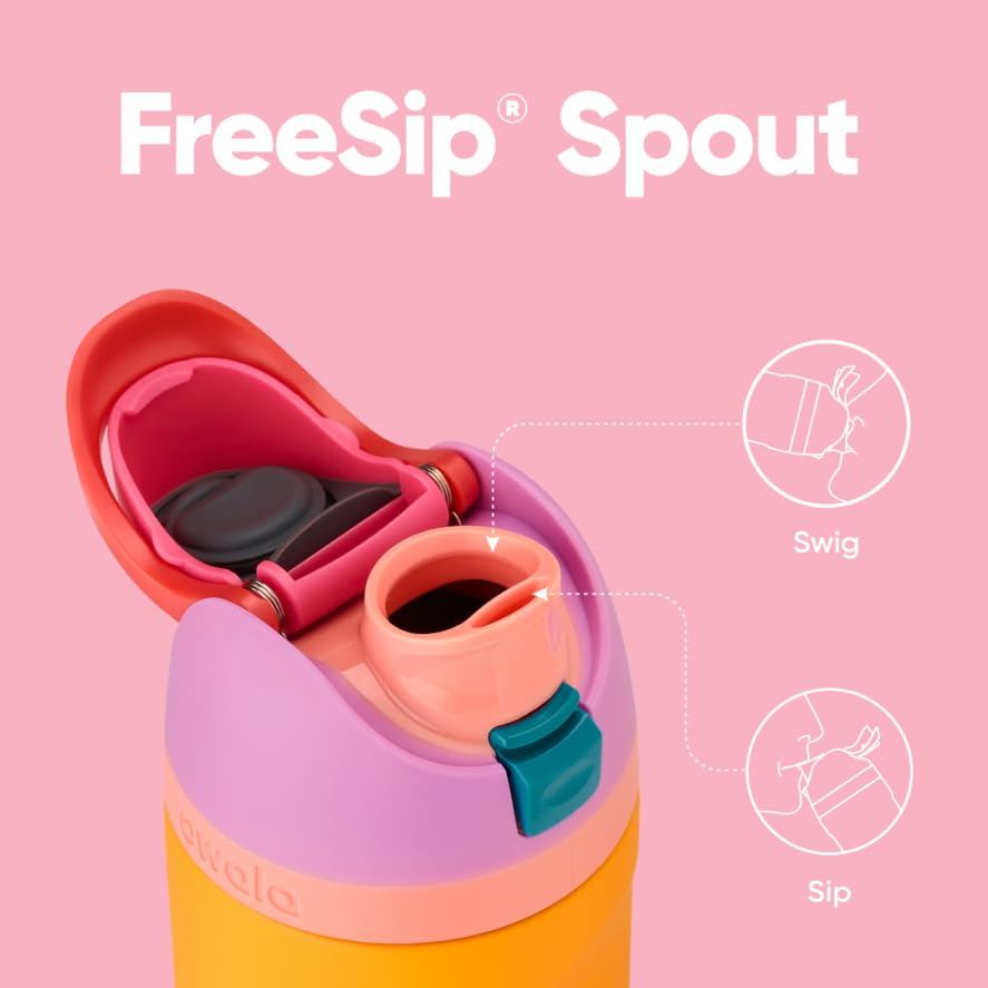 Owala FreeSip Insulated Stainless Steel Water Bottle with Straw, BPA-Free Sports Water Bottle, Great for Travel, 24 Oz, Shy Marshmallow