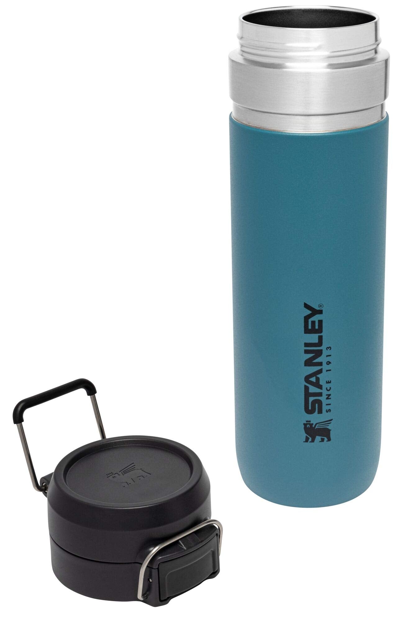 Stanley Quick Flip GO Water Bottle 24 oz | Push Button Lid | Leakproof and Packable for Travel and Sports | Insulated Stainless Steel | BPA-Free | Charcoal