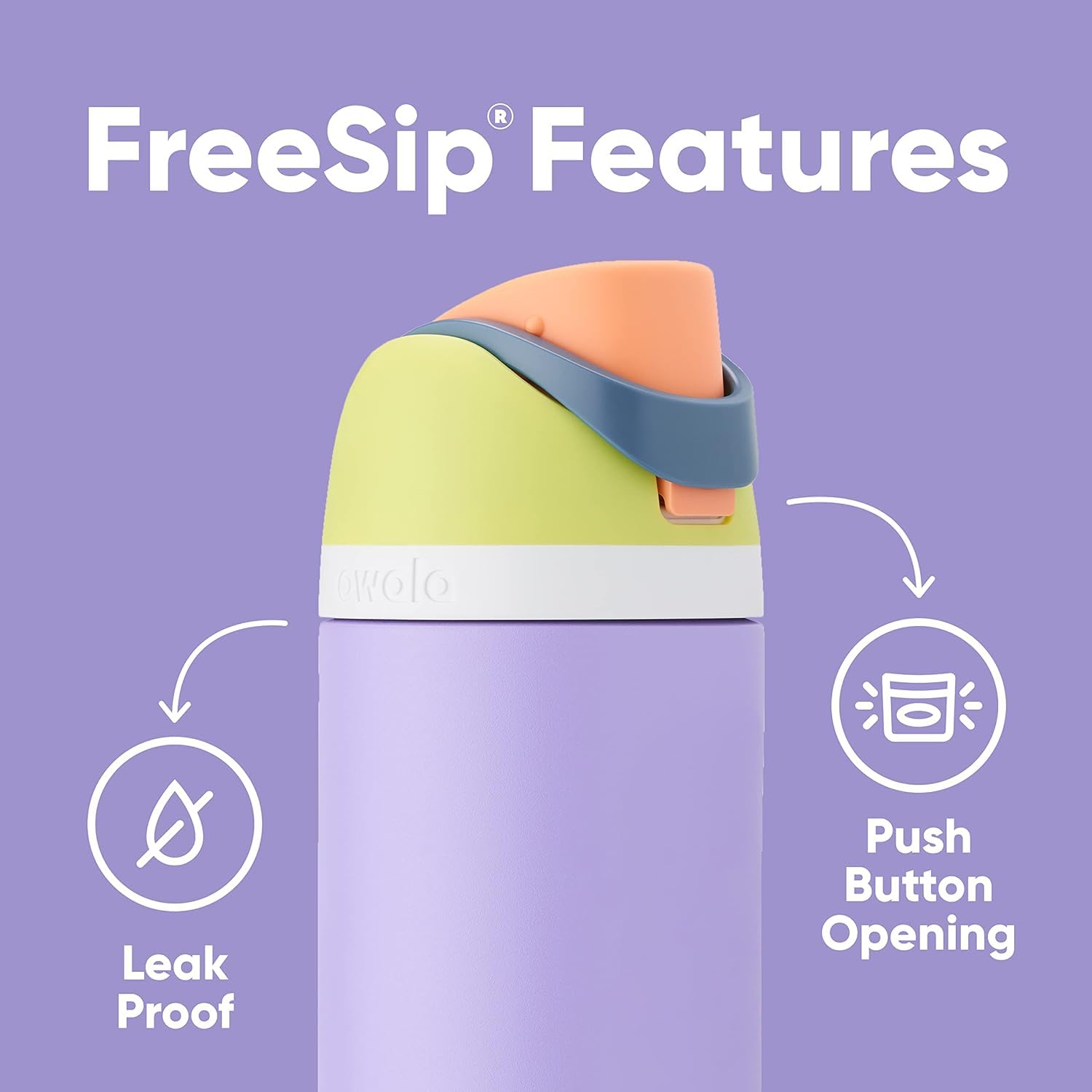 Owala FreeSip Insulated Stainless Steel Water Bottle with Straw, BPA-Free Sports Water Bottle, Great for Travel, 24 Oz, Shy Marshmallow
