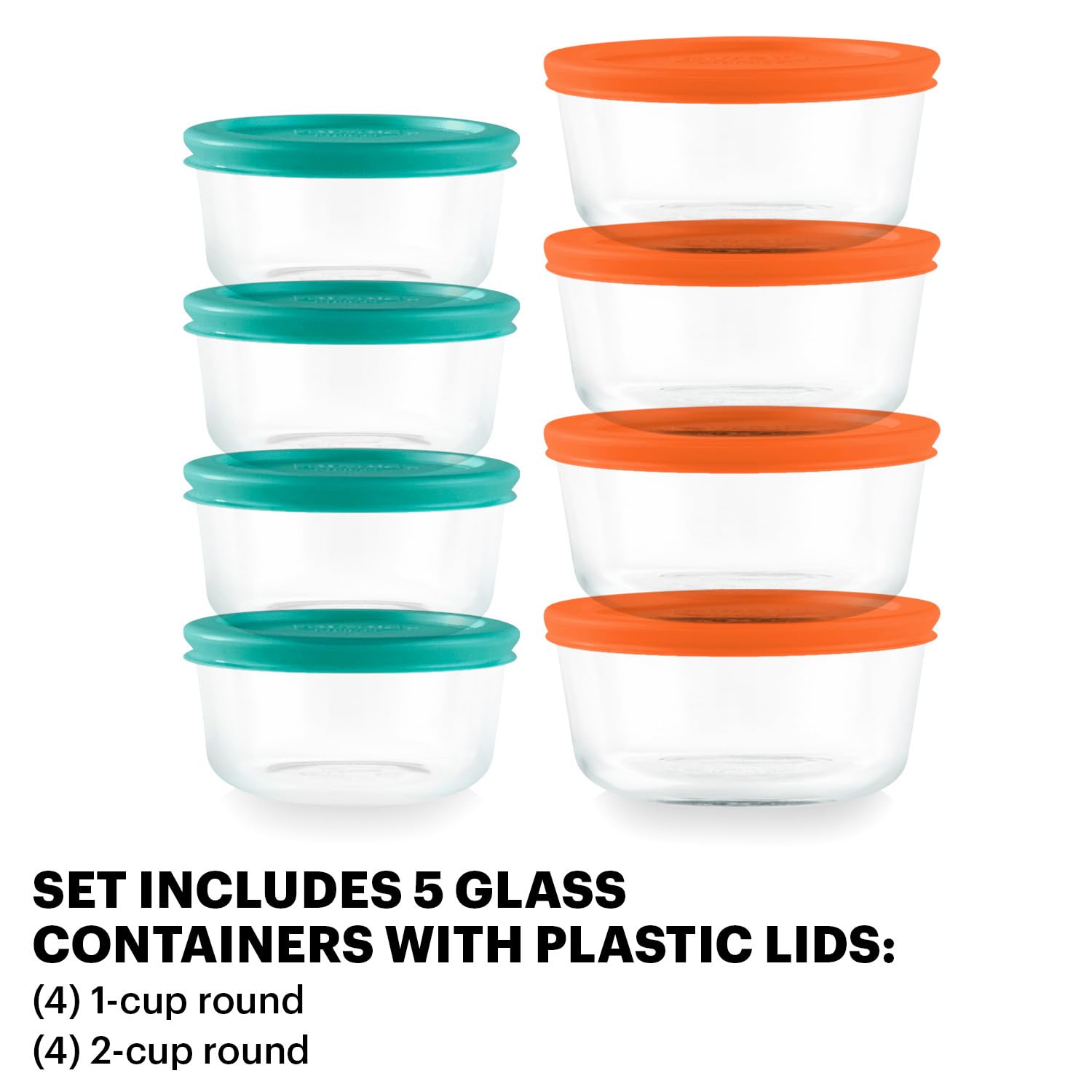 Pyrex Simply Store (12-Pack) Glass Food Storage Containers Set, (1, 2, & 3 Cup) Meal Prep Containers With BPA-Free Lids, Dishwasher & Microwave Safe