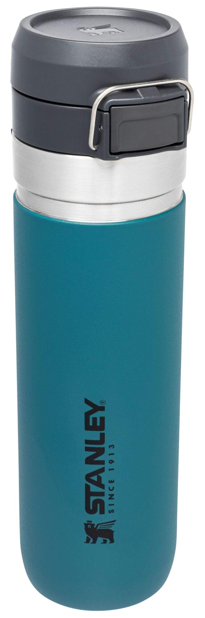 Stanley Quick Flip GO Water Bottle 24 oz | Push Button Lid | Leakproof and Packable for Travel and Sports | Insulated Stainless Steel | BPA-Free | Charcoal