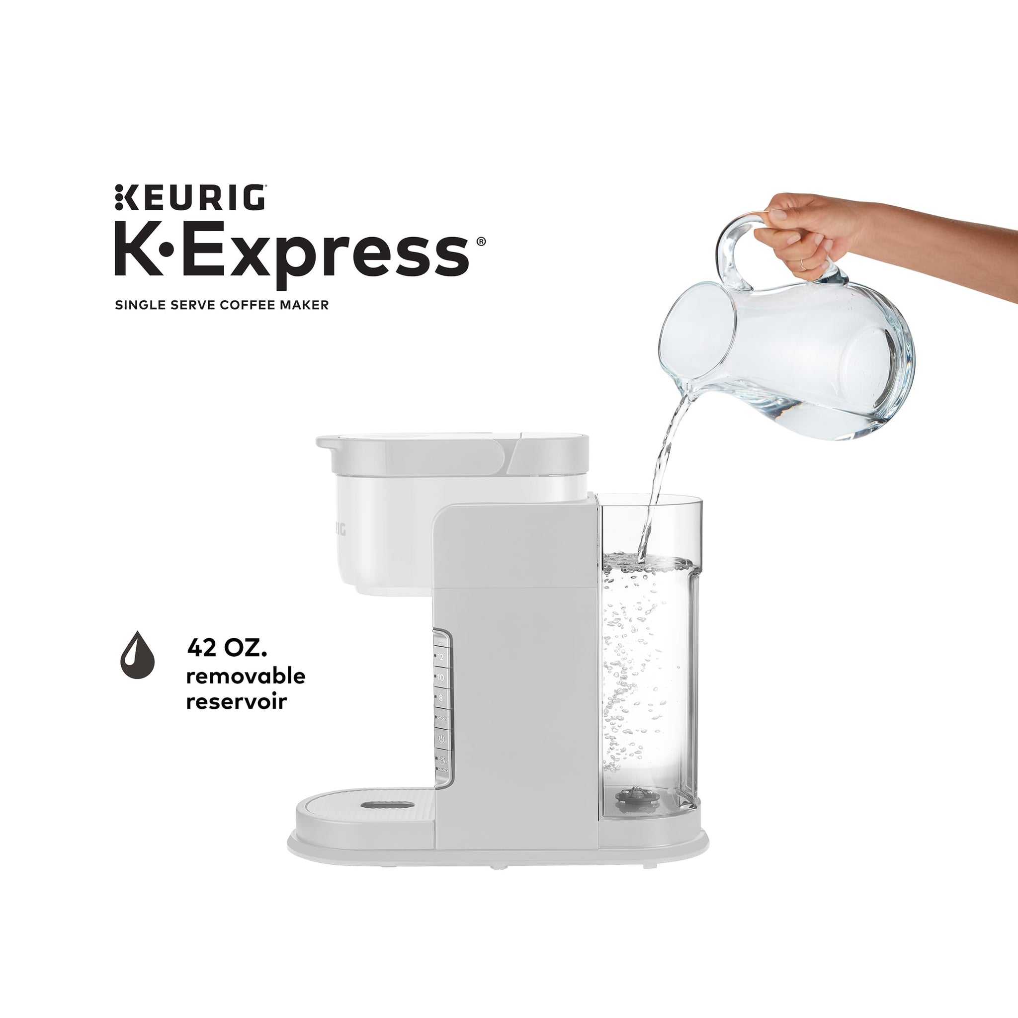 Keurig K-Express Single Serve K-Cup Pod Coffee Maker, 3 Brew Sizes, Strong Button Feature, 42oz Removable Reservoir, Black