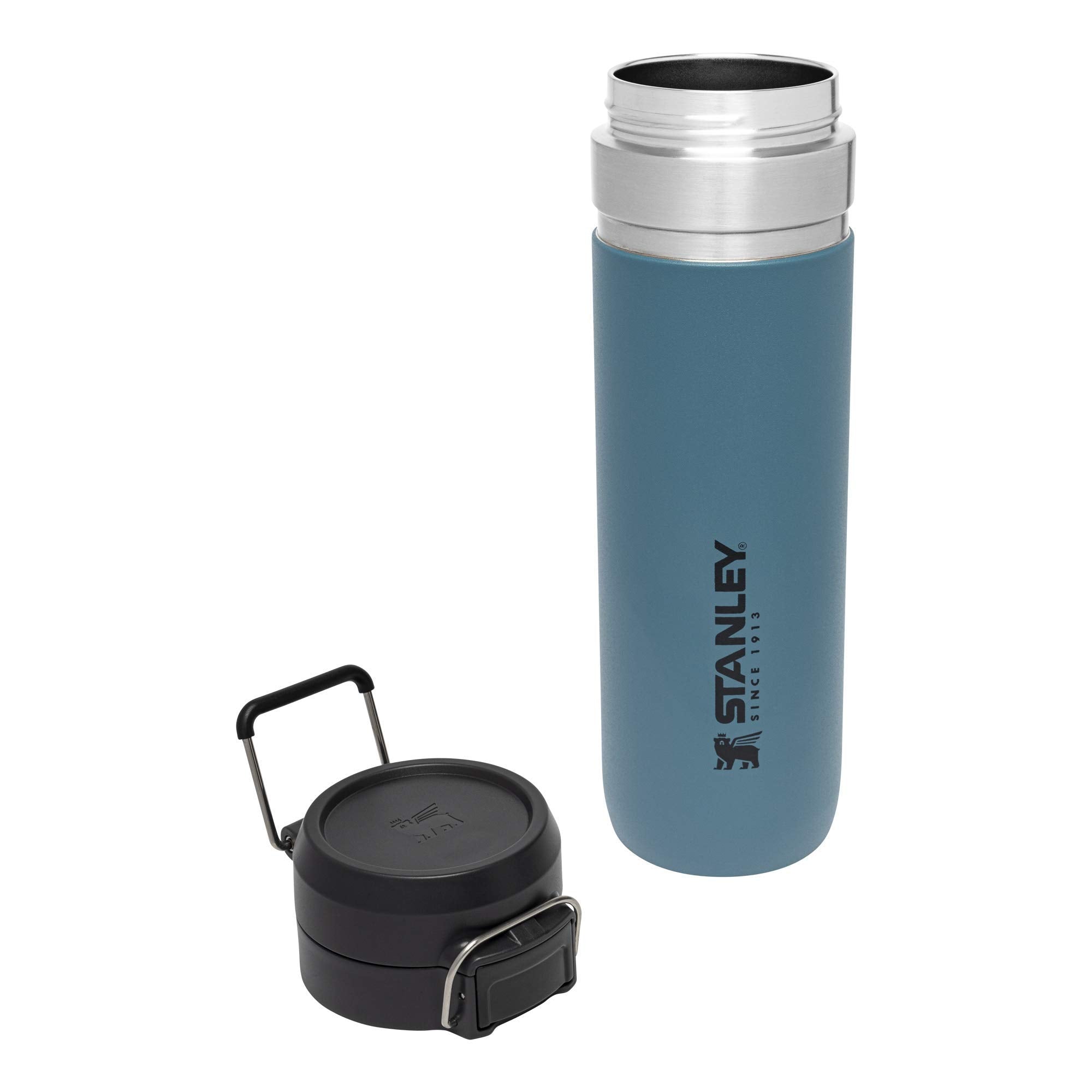Stanley Quick Flip GO Water Bottle 24 oz | Push Button Lid | Leakproof and Packable for Travel and Sports | Insulated Stainless Steel | BPA-Free | Charcoal