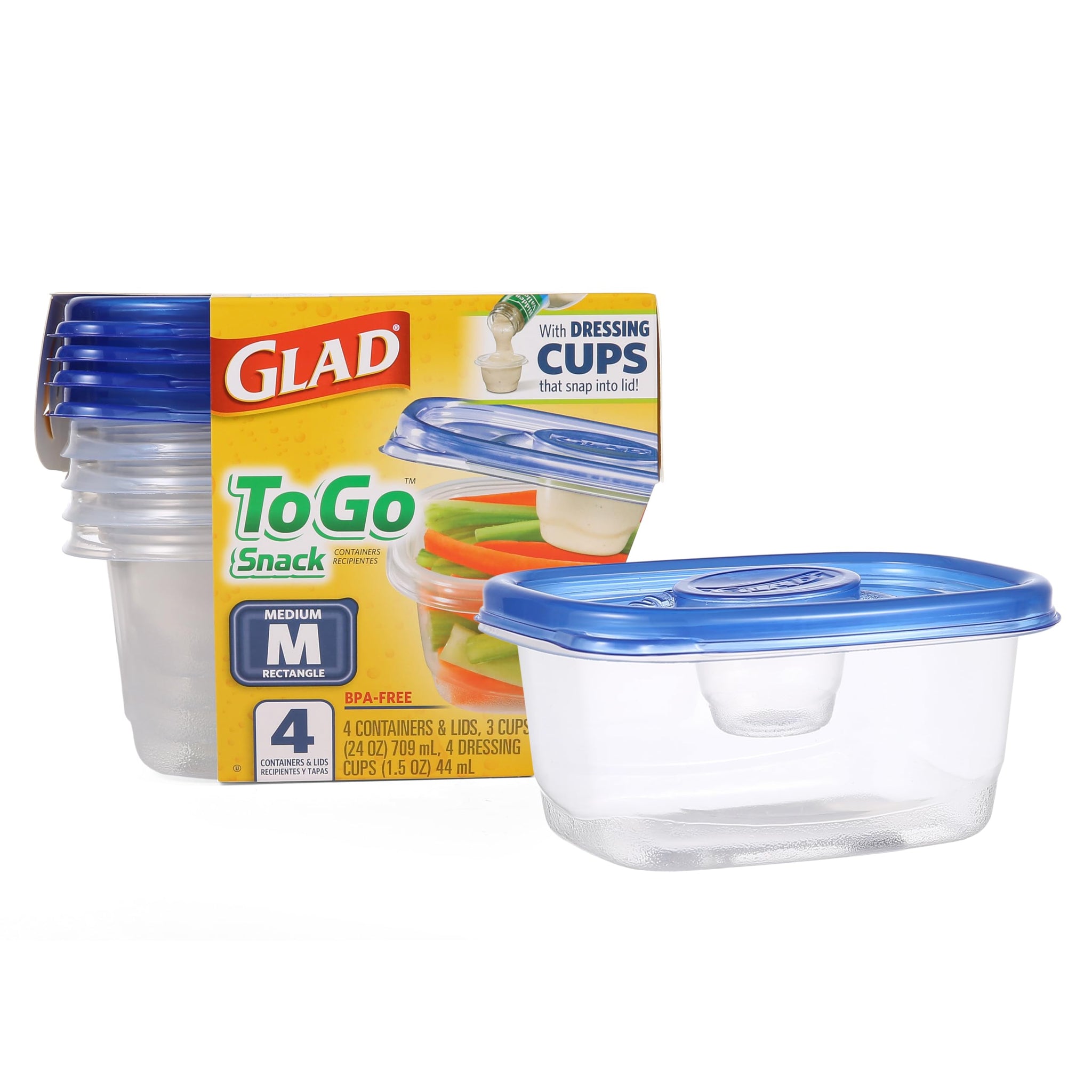 Glad Food Storage Containers, Deep Dish, 64 Ounce, 3 Count