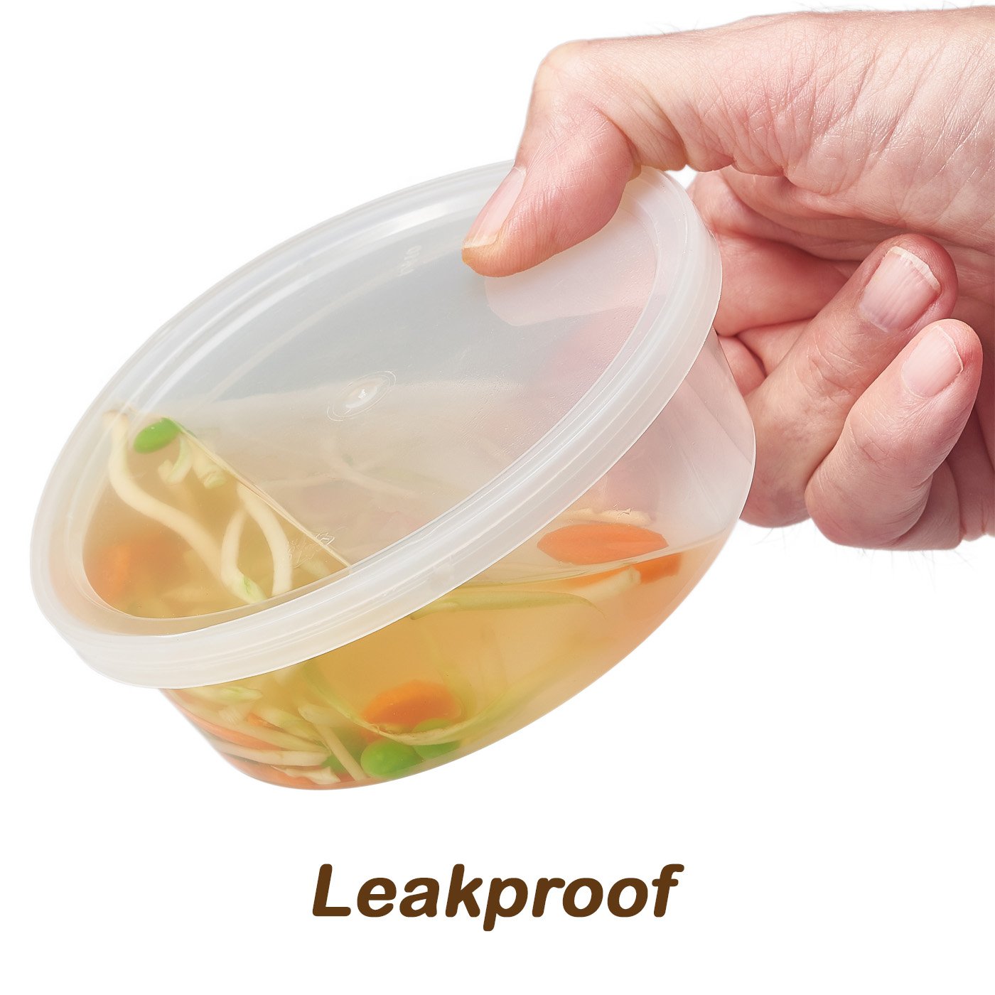 DuraHome - Deli food Storage Containers with Lids 32 oz, Quart Pack of 24 Leak-proof Freezer Safe Microwaveable Soup Storage Container - Clear Plastic Premium Quality