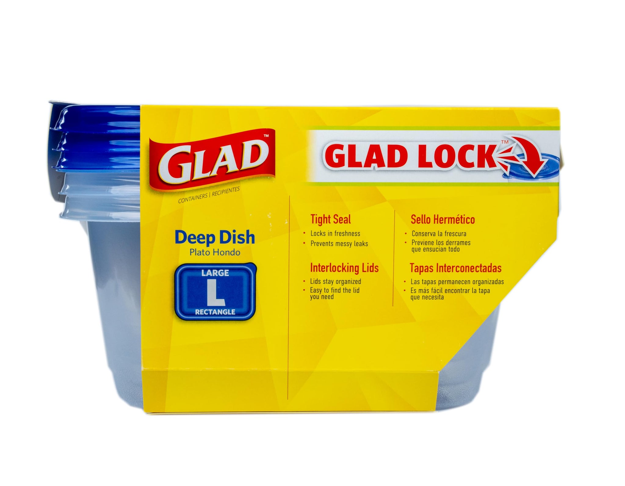 Glad Food Storage Containers, Deep Dish, 64 Ounce, 3 Count