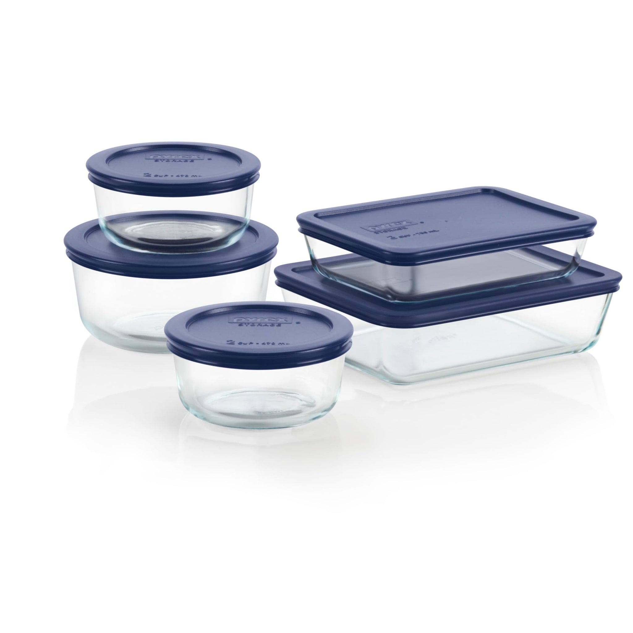 Pyrex Simply Store (12-Pack) Glass Food Storage Containers Set, (1, 2, & 3 Cup) Meal Prep Containers With BPA-Free Lids, Dishwasher & Microwave Safe