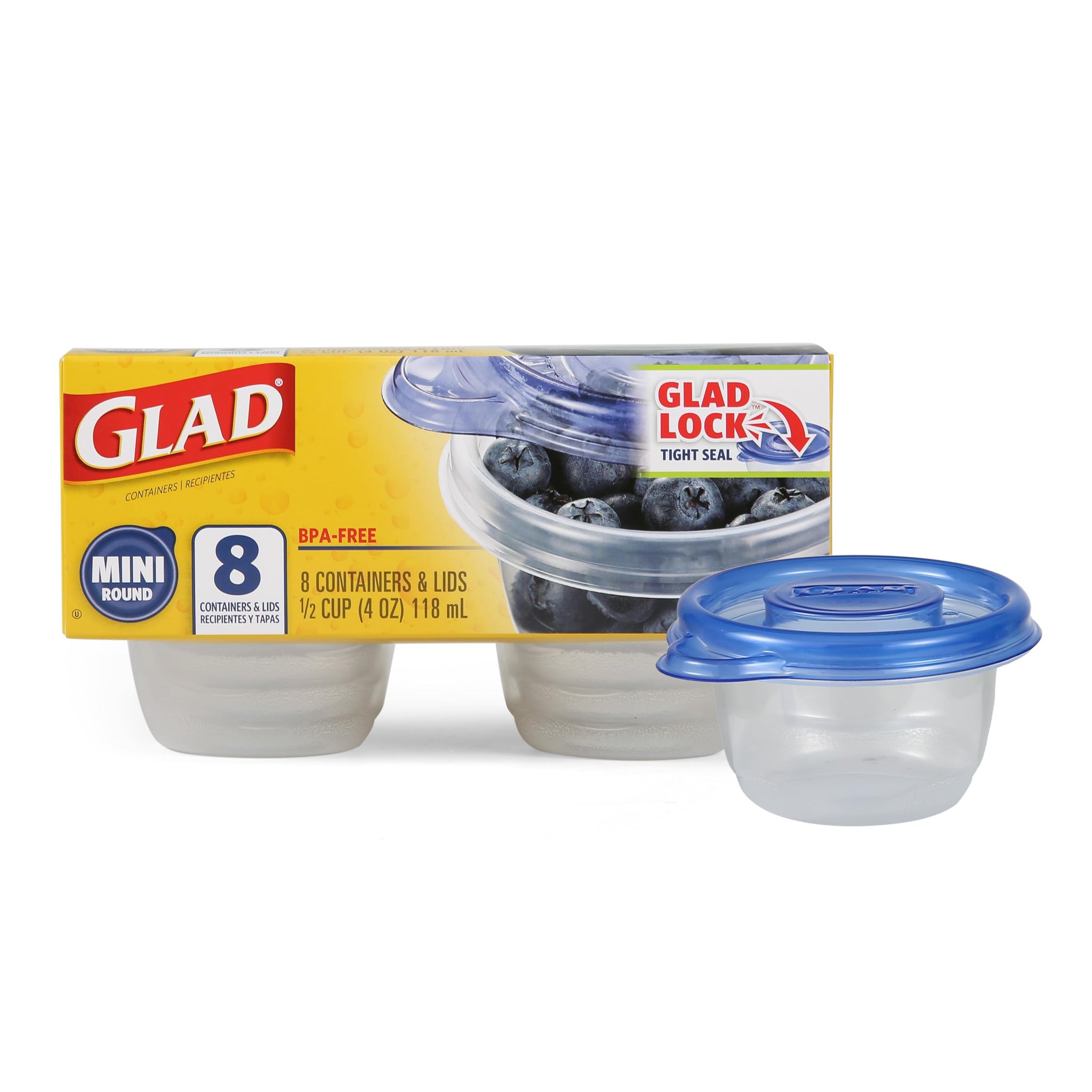 Glad Food Storage Containers, Deep Dish, 64 Ounce, 3 Count