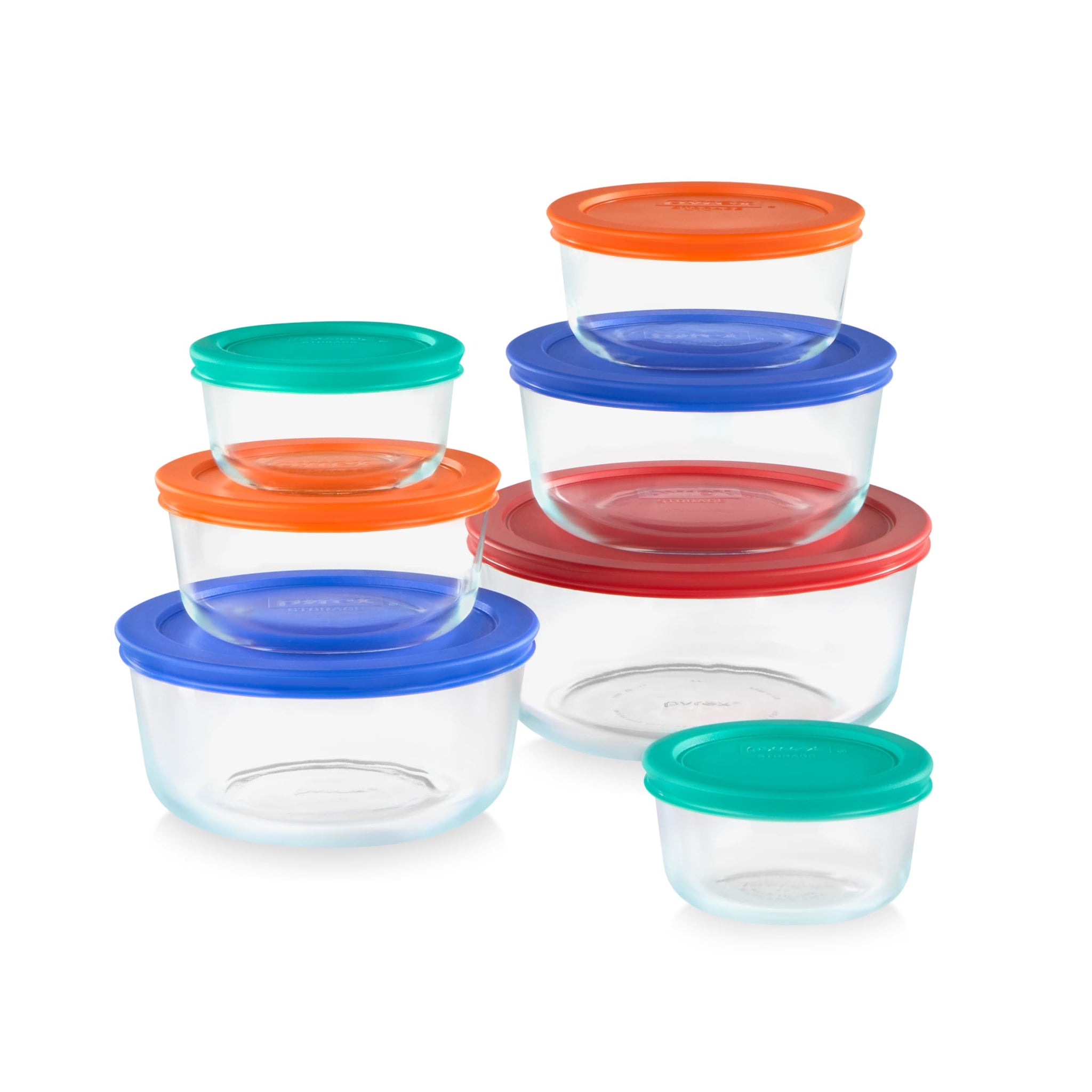 Pyrex Simply Store (12-Pack) Glass Food Storage Containers Set, (1, 2, & 3 Cup) Meal Prep Containers With BPA-Free Lids, Dishwasher & Microwave Safe