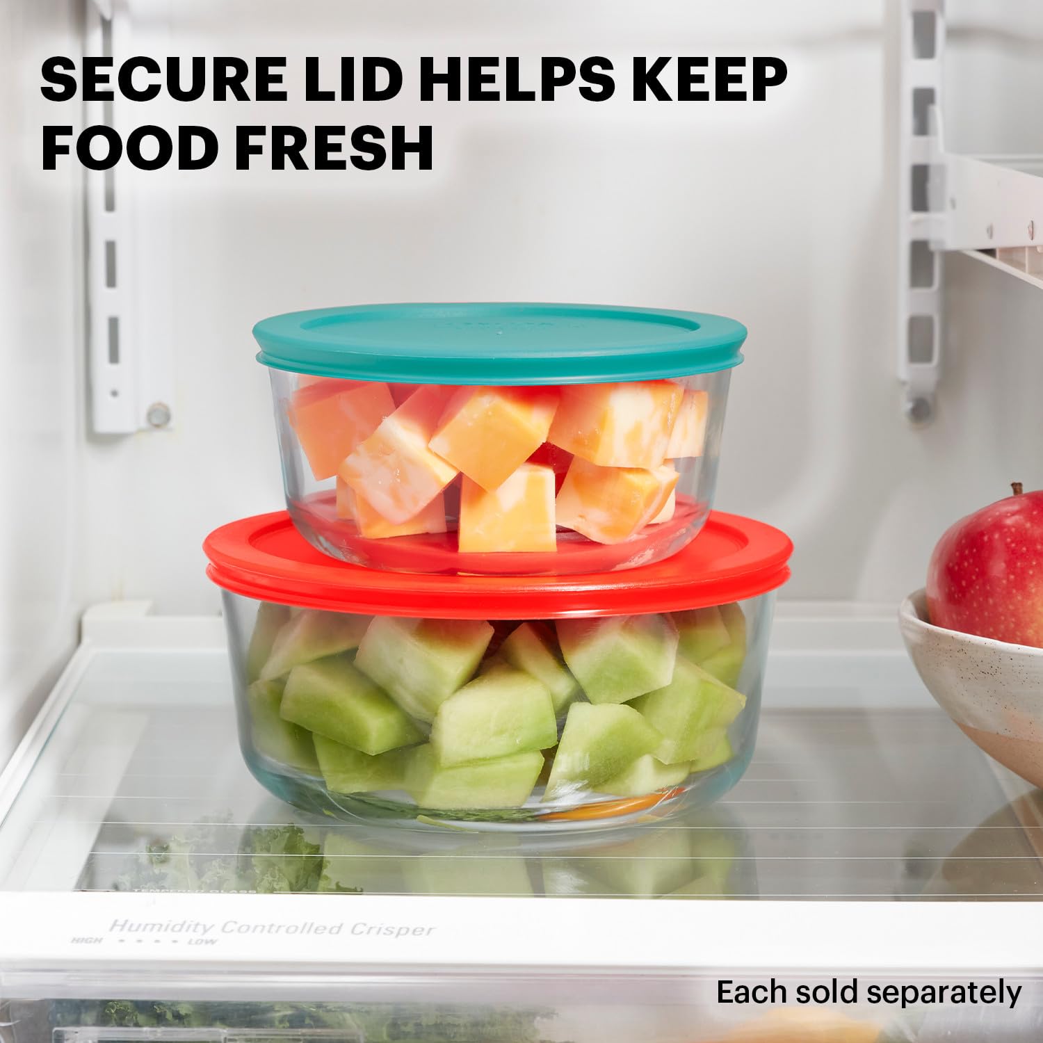 Pyrex Simply Store (12-Pack) Glass Food Storage Containers Set, (1, 2, & 3 Cup) Meal Prep Containers With BPA-Free Lids, Dishwasher & Microwave Safe