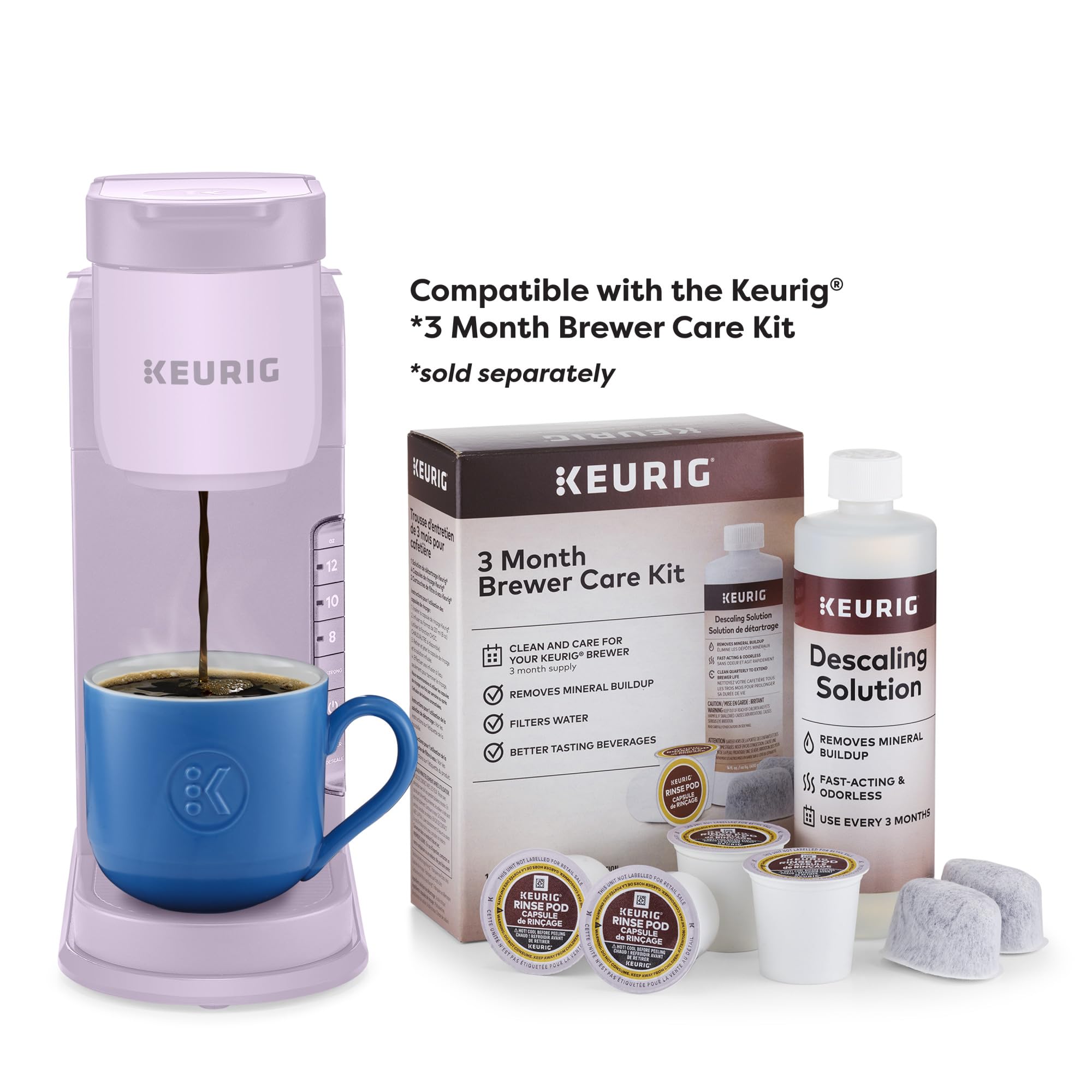 Keurig K-Express Single Serve K-Cup Pod Coffee Maker, 3 Brew Sizes, Strong Button Feature, 42oz Removable Reservoir, Black