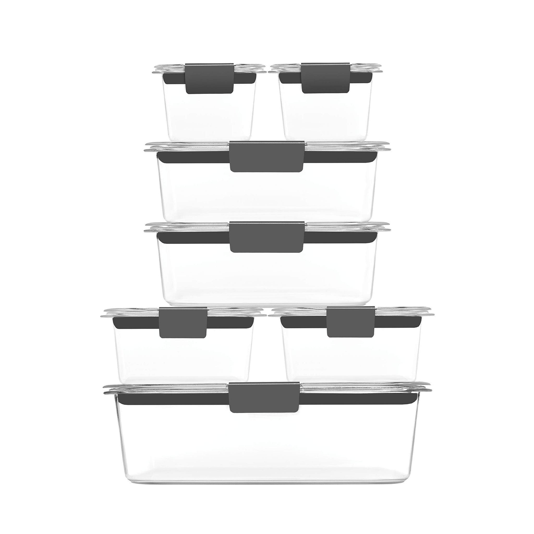 Rubbermaid Brilliance Food Storage Containers BPA Free Airtight Lids Ideal for Lunch Meal Prep & Leftovers Set of 5 (3.2 Cup)