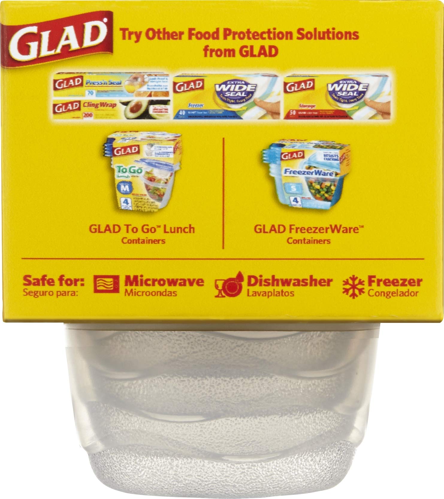 Glad Food Storage Containers, Deep Dish, 64 Ounce, 3 Count