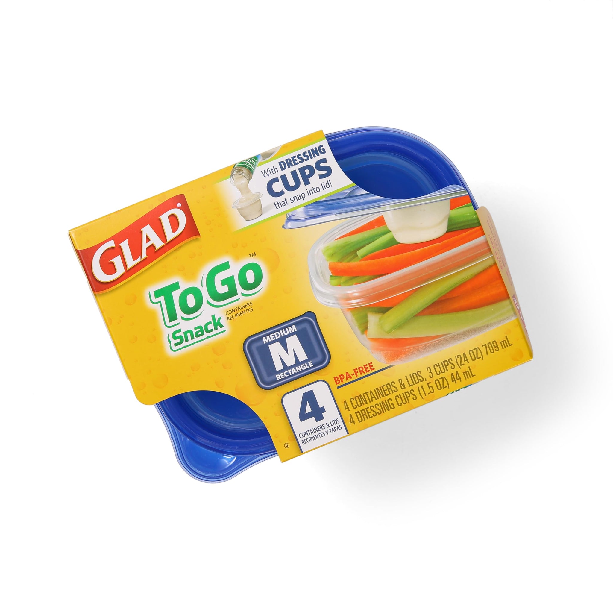 Glad Food Storage Containers, Deep Dish, 64 Ounce, 3 Count