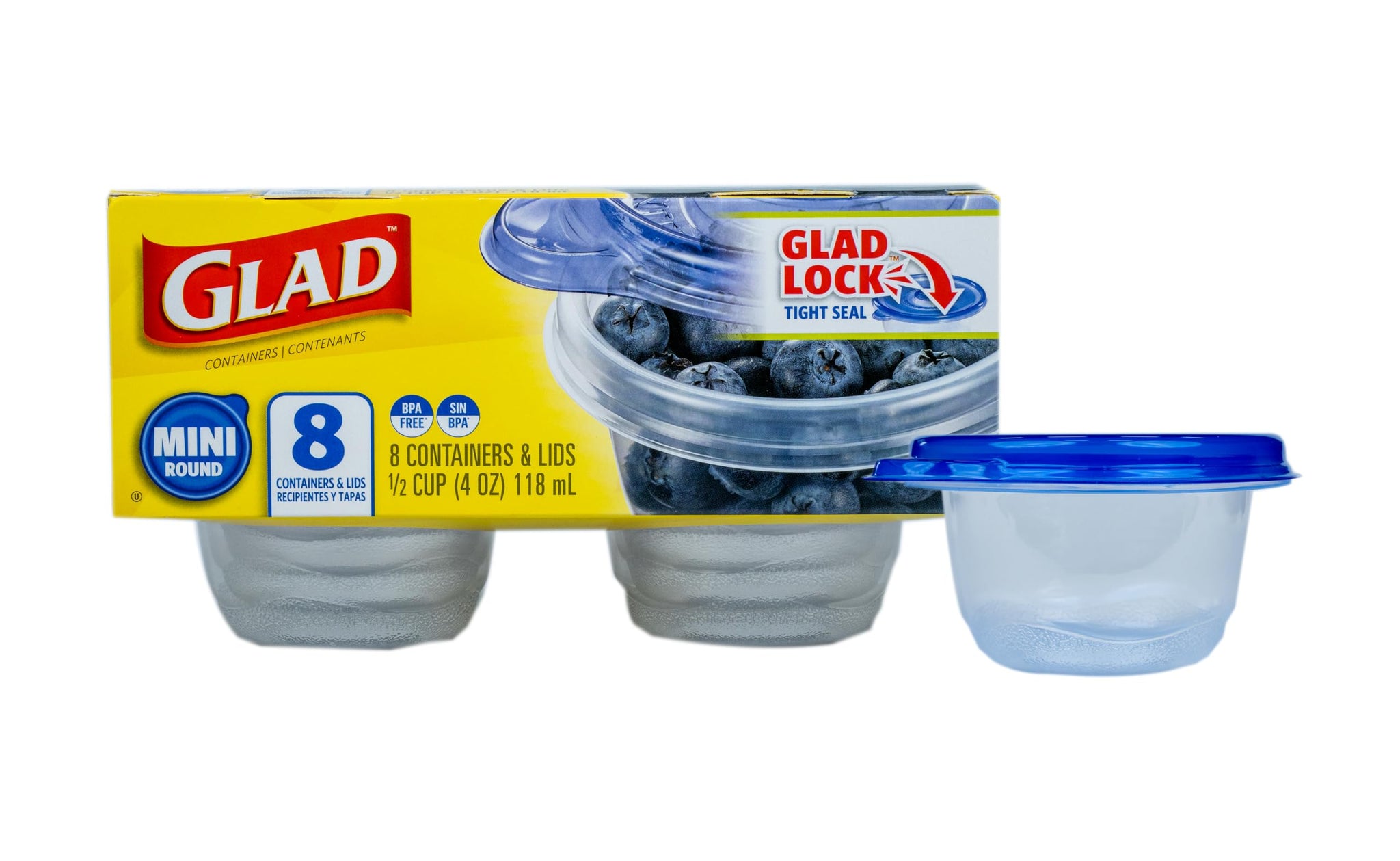 Glad Food Storage Containers, Deep Dish, 64 Ounce, 3 Count
