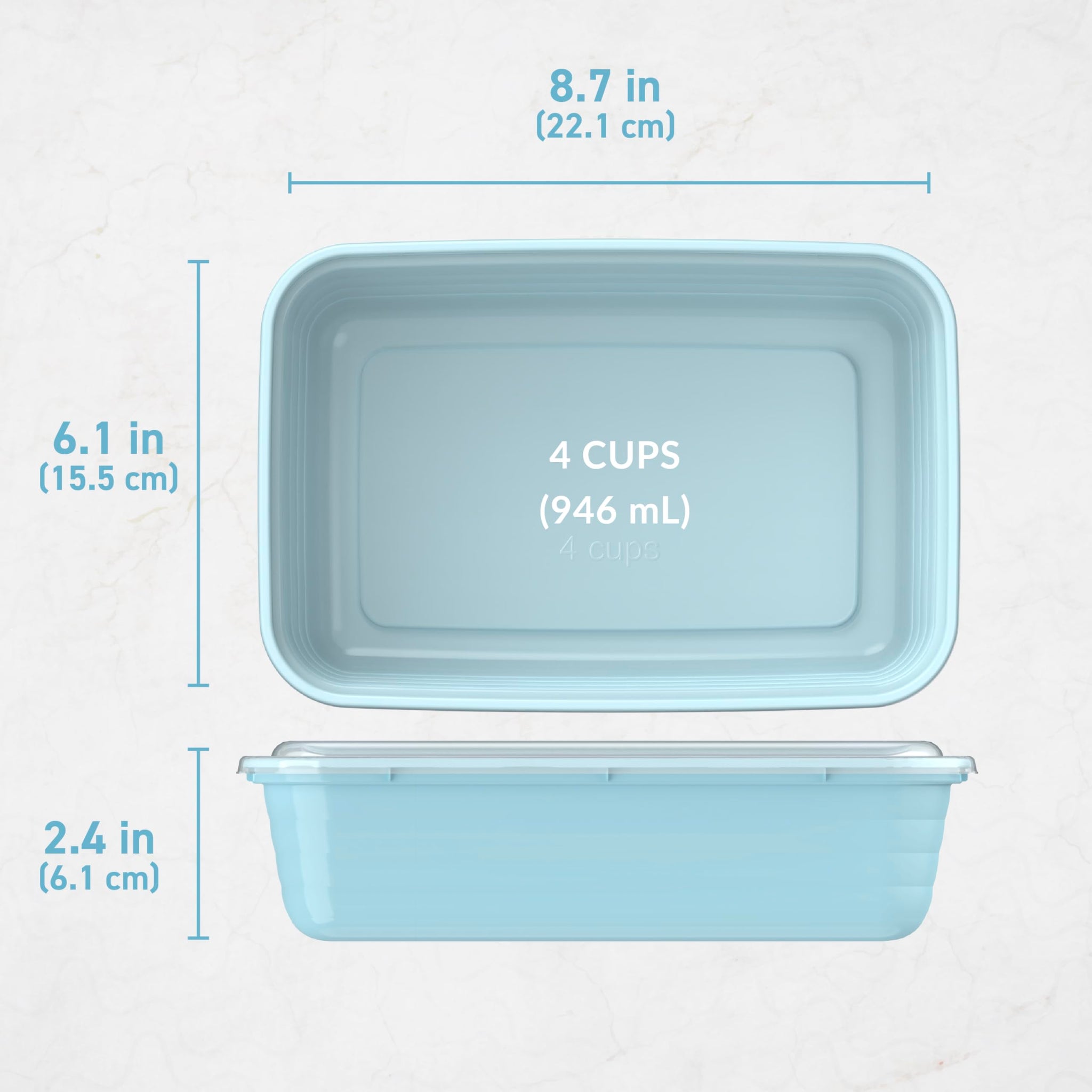 Bentgo 20-Piece Lightweight, Durable, Reusable BPA-Free 1-Compartment Containers - Microwave, Freezer, Dishwasher Safe - Mint