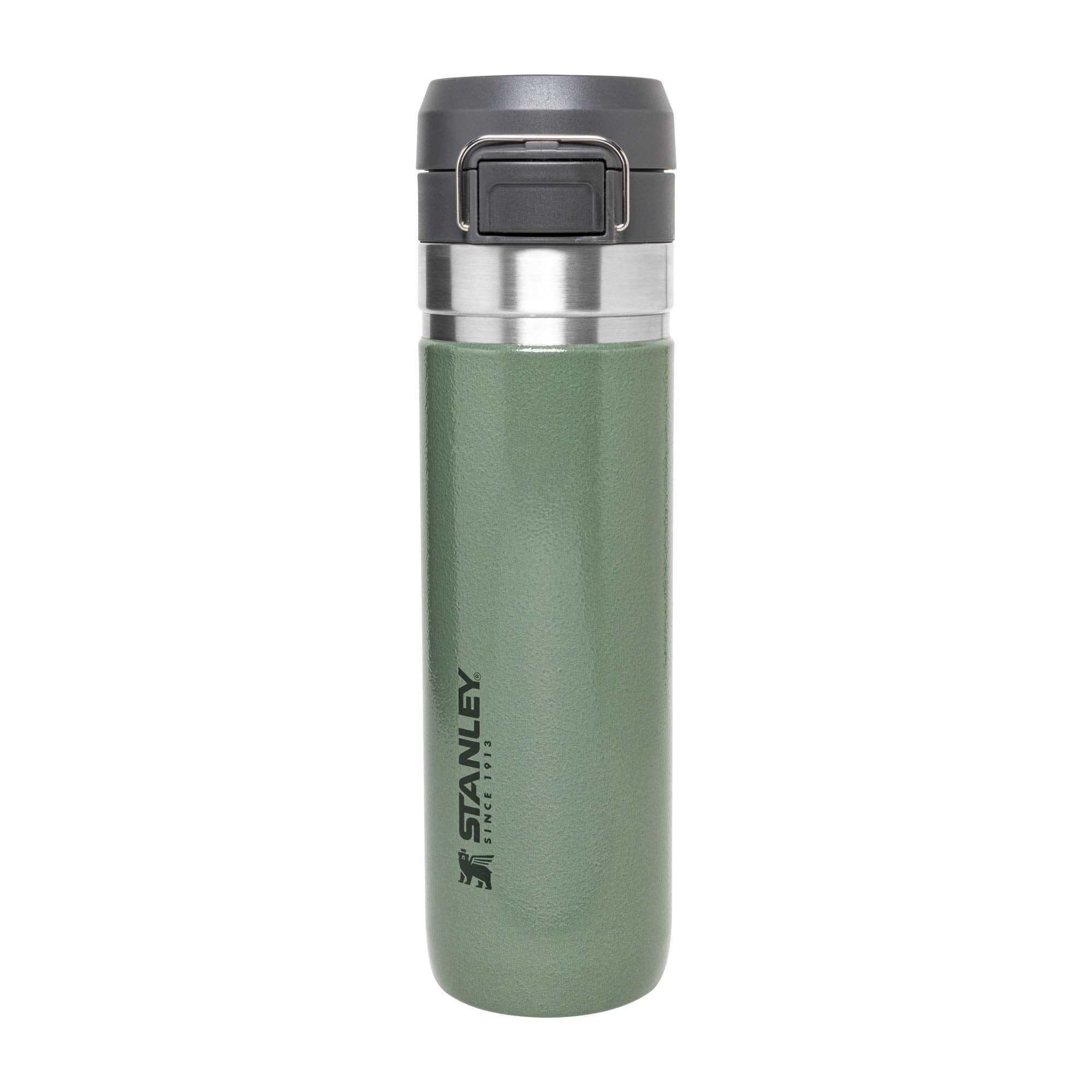 Stanley Quick Flip GO Water Bottle 24 oz | Push Button Lid | Leakproof and Packable for Travel and Sports | Insulated Stainless Steel | BPA-Free | Charcoal