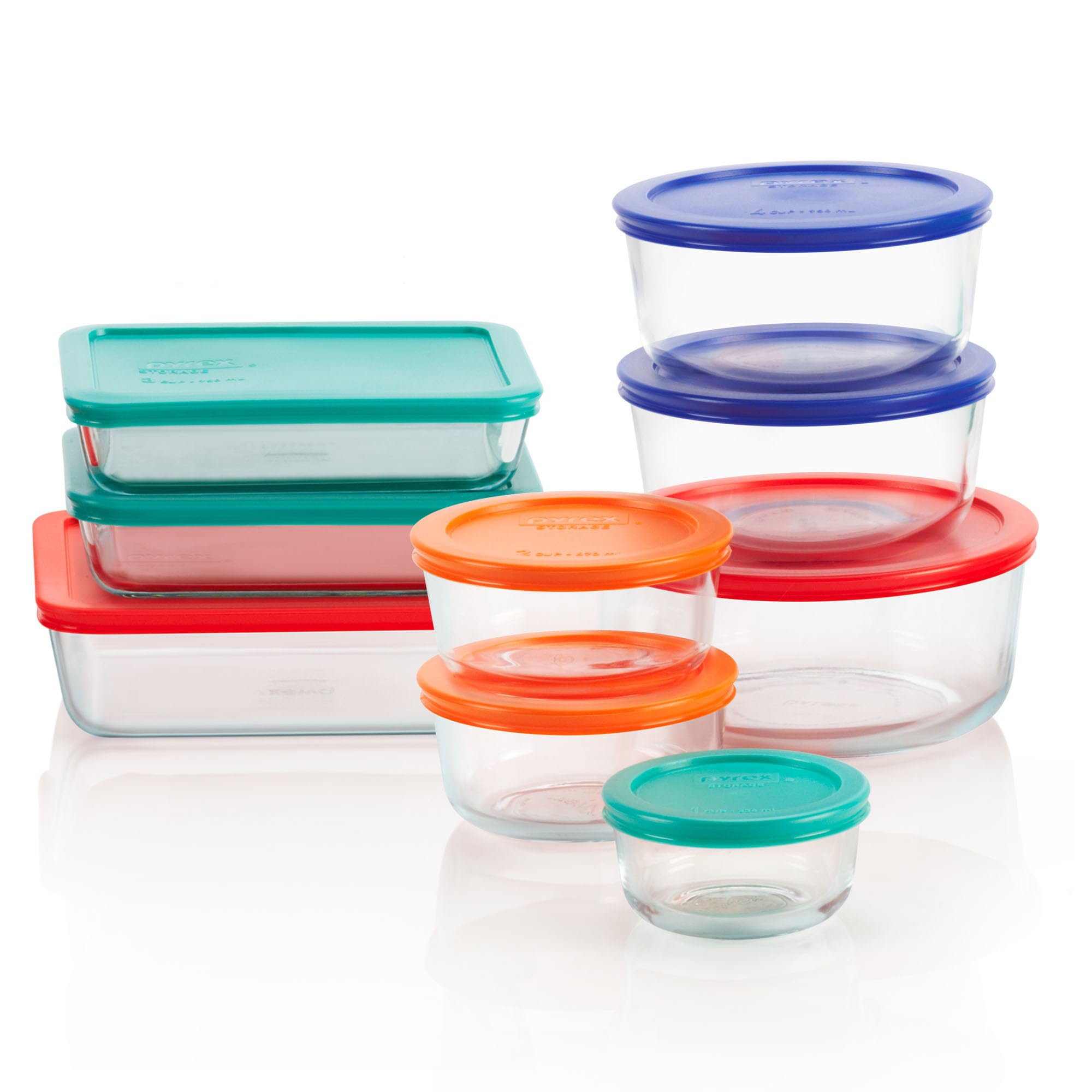 Pyrex Simply Store (12-Pack) Glass Food Storage Containers Set, (1, 2, & 3 Cup) Meal Prep Containers With BPA-Free Lids, Dishwasher & Microwave Safe