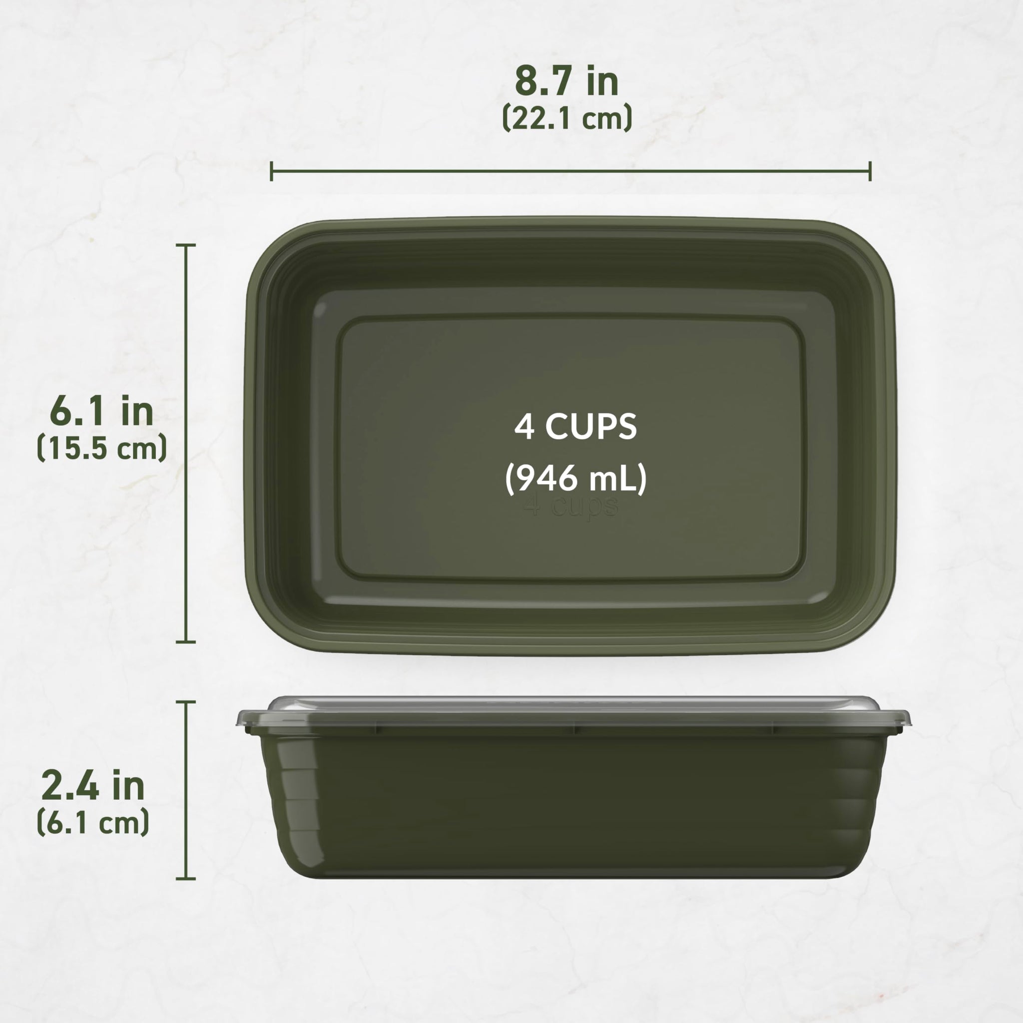 Bentgo 20-Piece Lightweight, Durable, Reusable BPA-Free 1-Compartment Containers - Microwave, Freezer, Dishwasher Safe - Mint