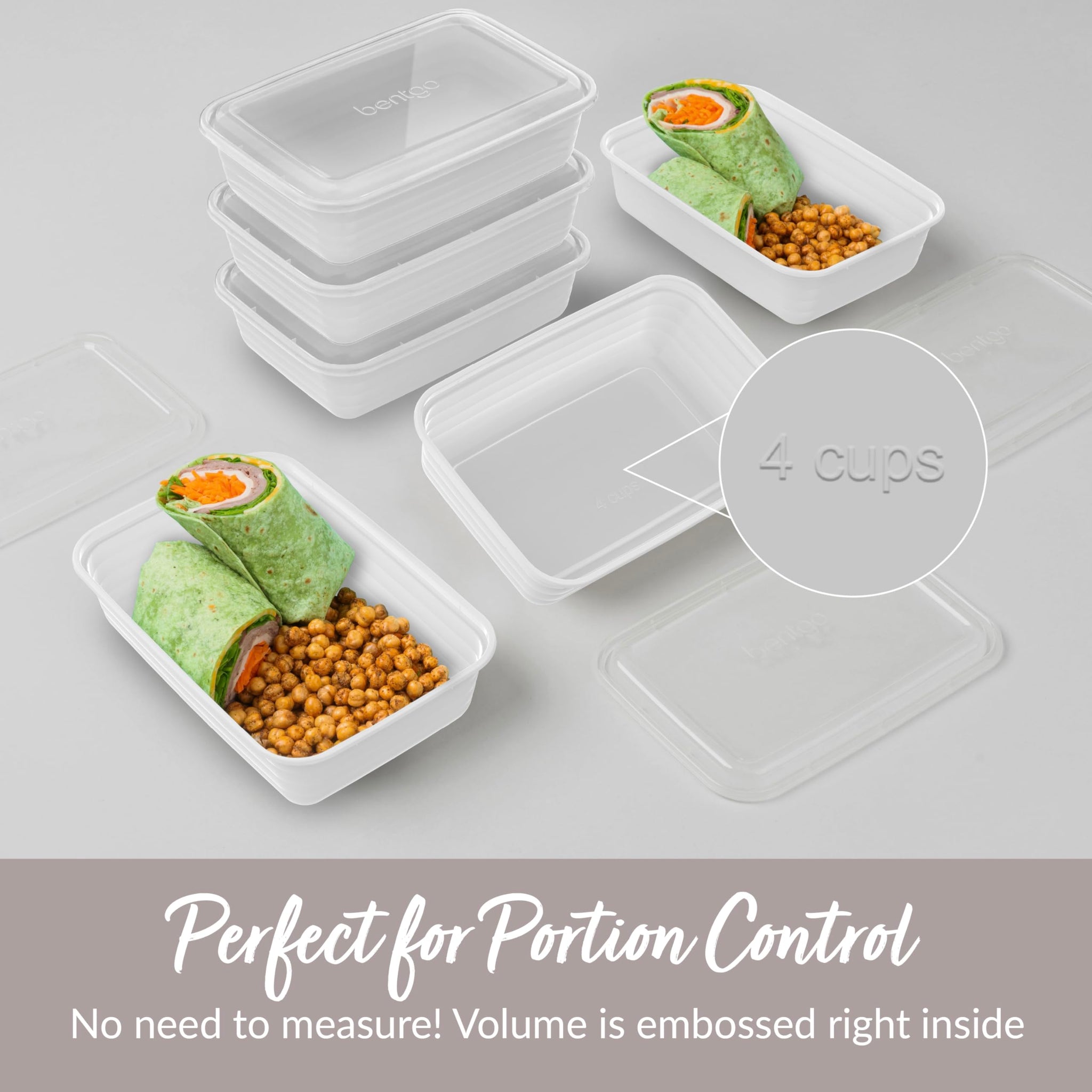 Bentgo 20-Piece Lightweight, Durable, Reusable BPA-Free 1-Compartment Containers - Microwave, Freezer, Dishwasher Safe - Mint