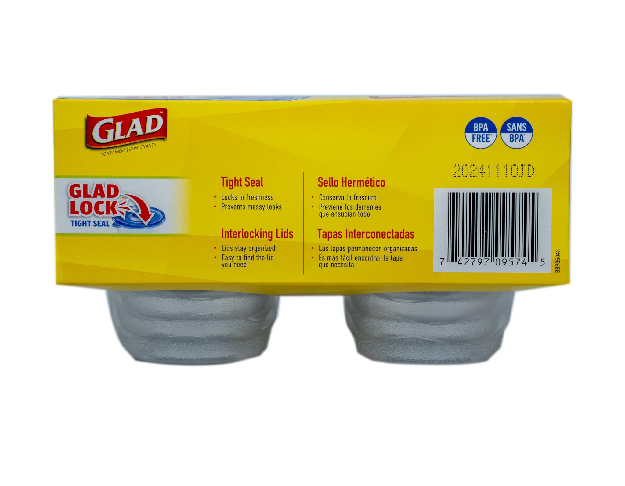 Glad Food Storage Containers, Deep Dish, 64 Ounce, 3 Count