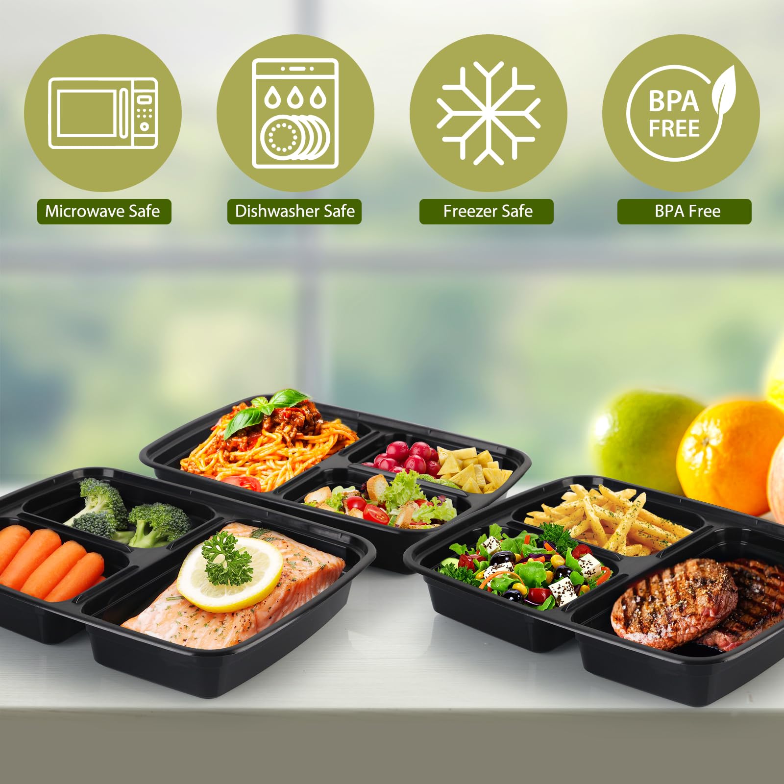 Ezalia 15 Pack- Meal Prep Containers 32oz, Plastic Food Prep Containers Reusable, Leakproof To Go Food Containers with Lids, BPA-Free, Microwave/Dishwasher/Freezer Safe