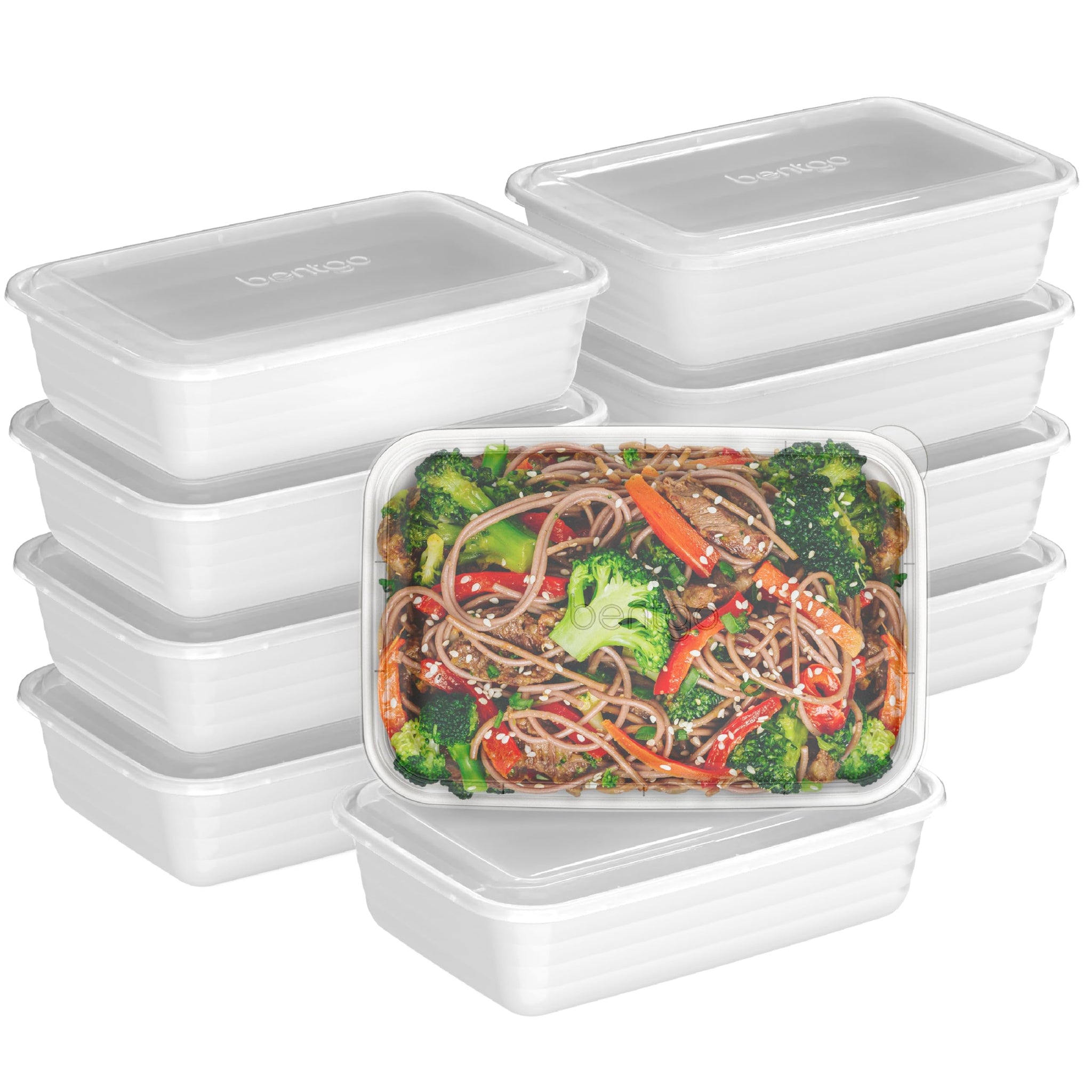 Bentgo 20-Piece Lightweight, Durable, Reusable BPA-Free 1-Compartment Containers - Microwave, Freezer, Dishwasher Safe - Mint