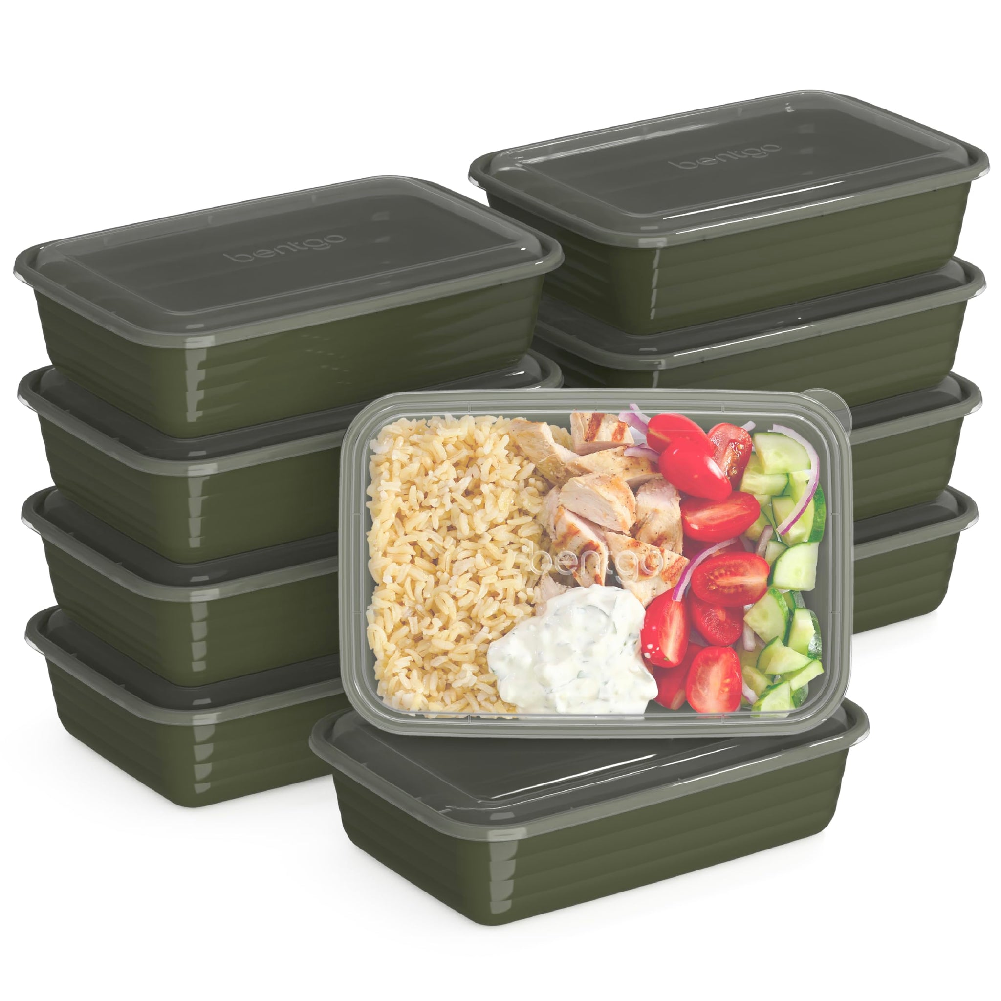 Bentgo 20-Piece Lightweight, Durable, Reusable BPA-Free 1-Compartment Containers - Microwave, Freezer, Dishwasher Safe - Mint