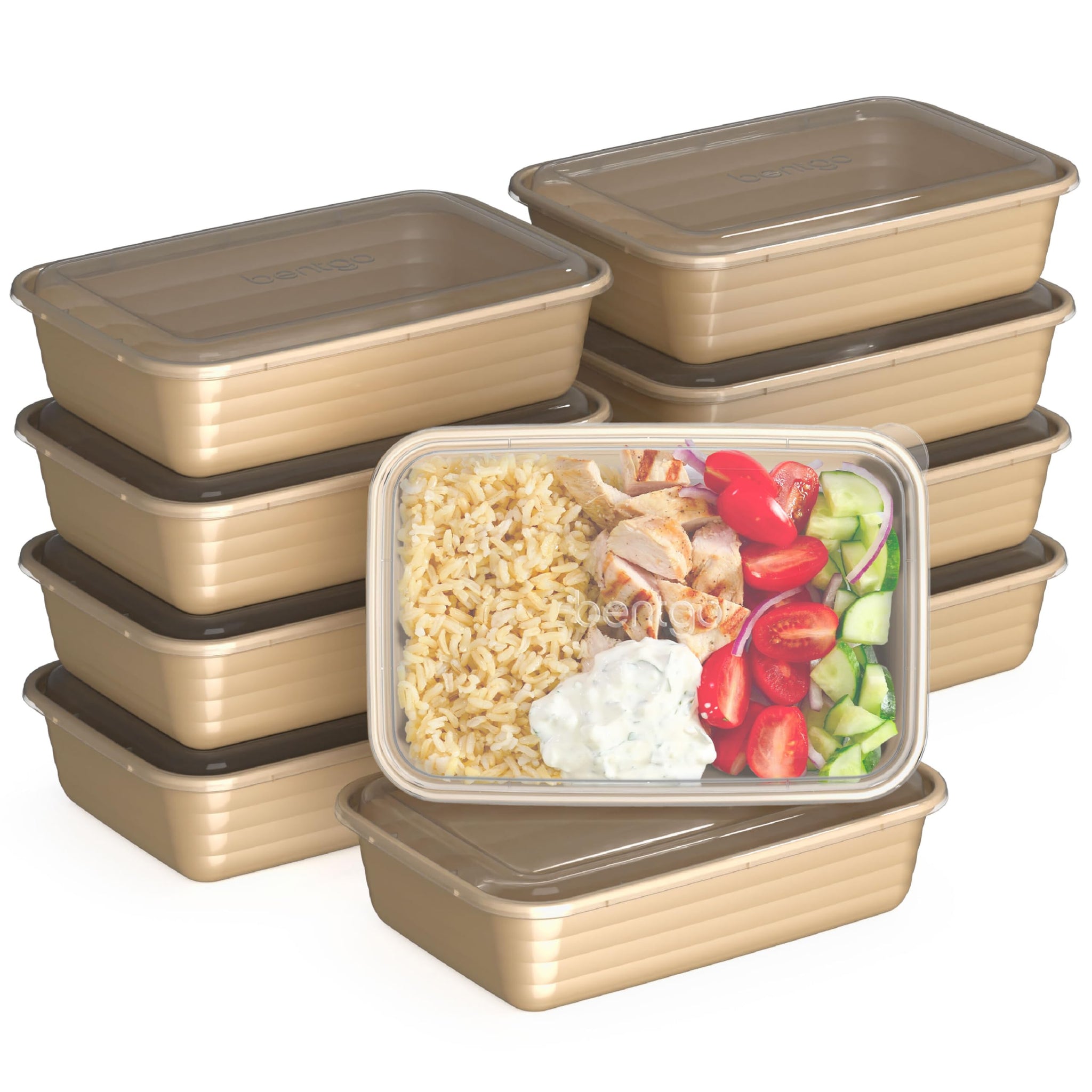 Bentgo 20-Piece Lightweight, Durable, Reusable BPA-Free 1-Compartment Containers - Microwave, Freezer, Dishwasher Safe - Mint