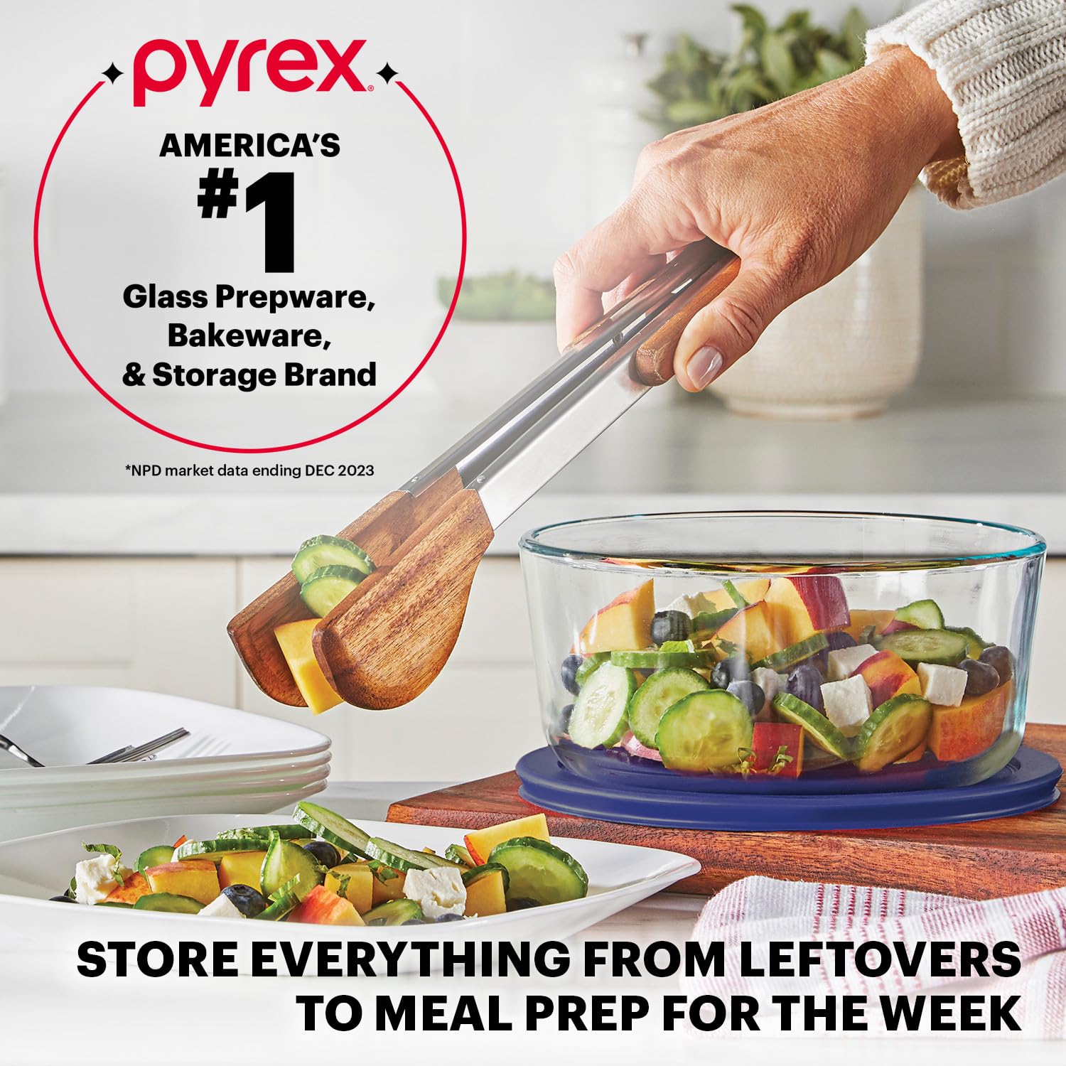 Pyrex Simply Store (12-Pack) Glass Food Storage Containers Set, (1, 2, & 3 Cup) Meal Prep Containers With BPA-Free Lids, Dishwasher & Microwave Safe