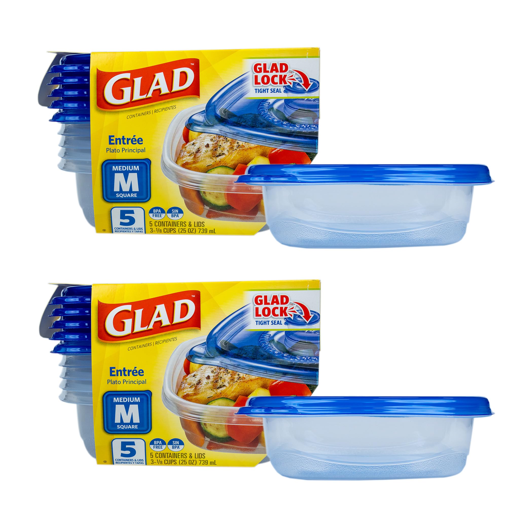 Glad Food Storage Containers, Deep Dish, 64 Ounce, 3 Count