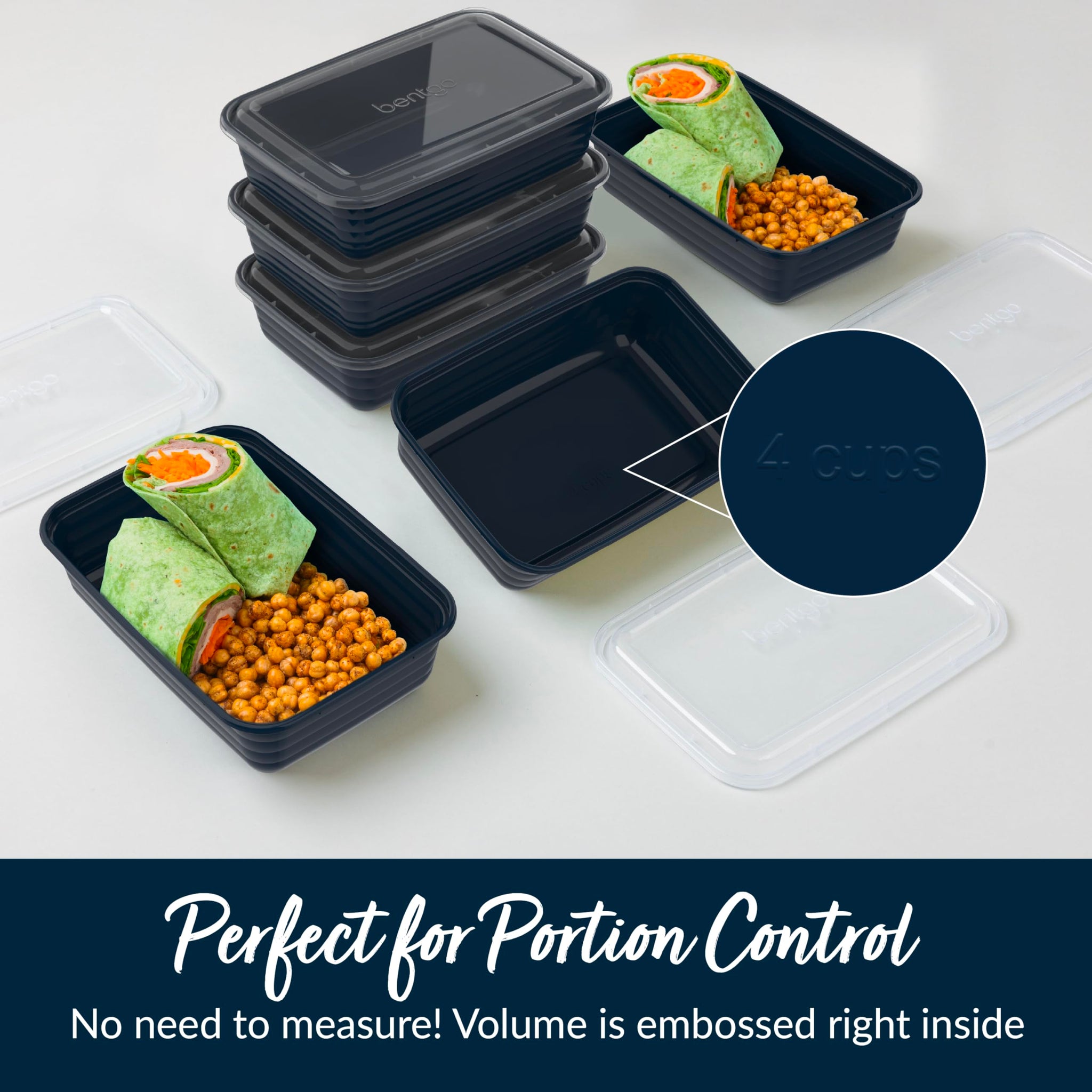 Bentgo 20-Piece Lightweight, Durable, Reusable BPA-Free 1-Compartment Containers - Microwave, Freezer, Dishwasher Safe - Mint