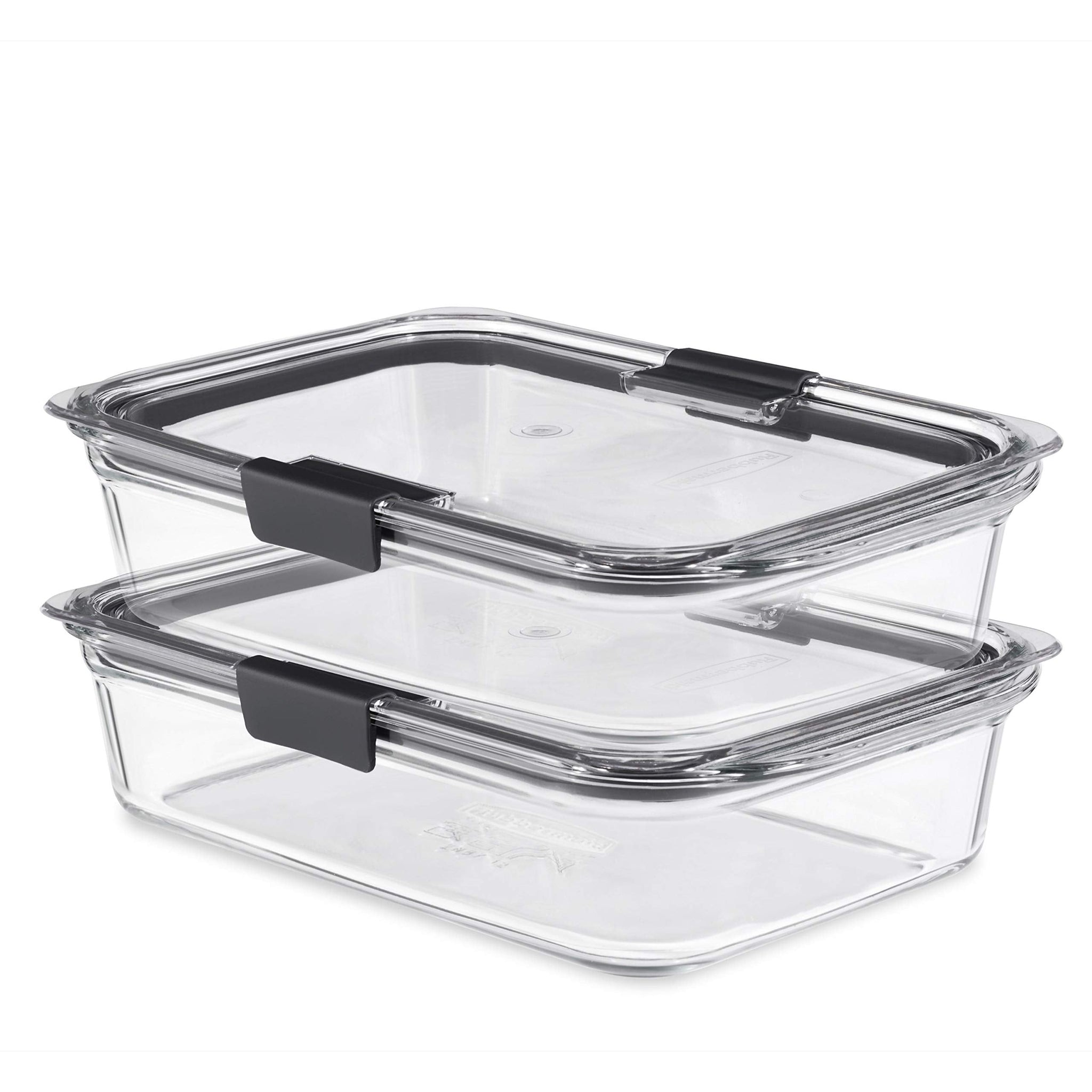 Rubbermaid Brilliance Glass Food Storage Containers, Assorted Sizes, Set of 9, BPA-Free, Leak-Proof, Clear
