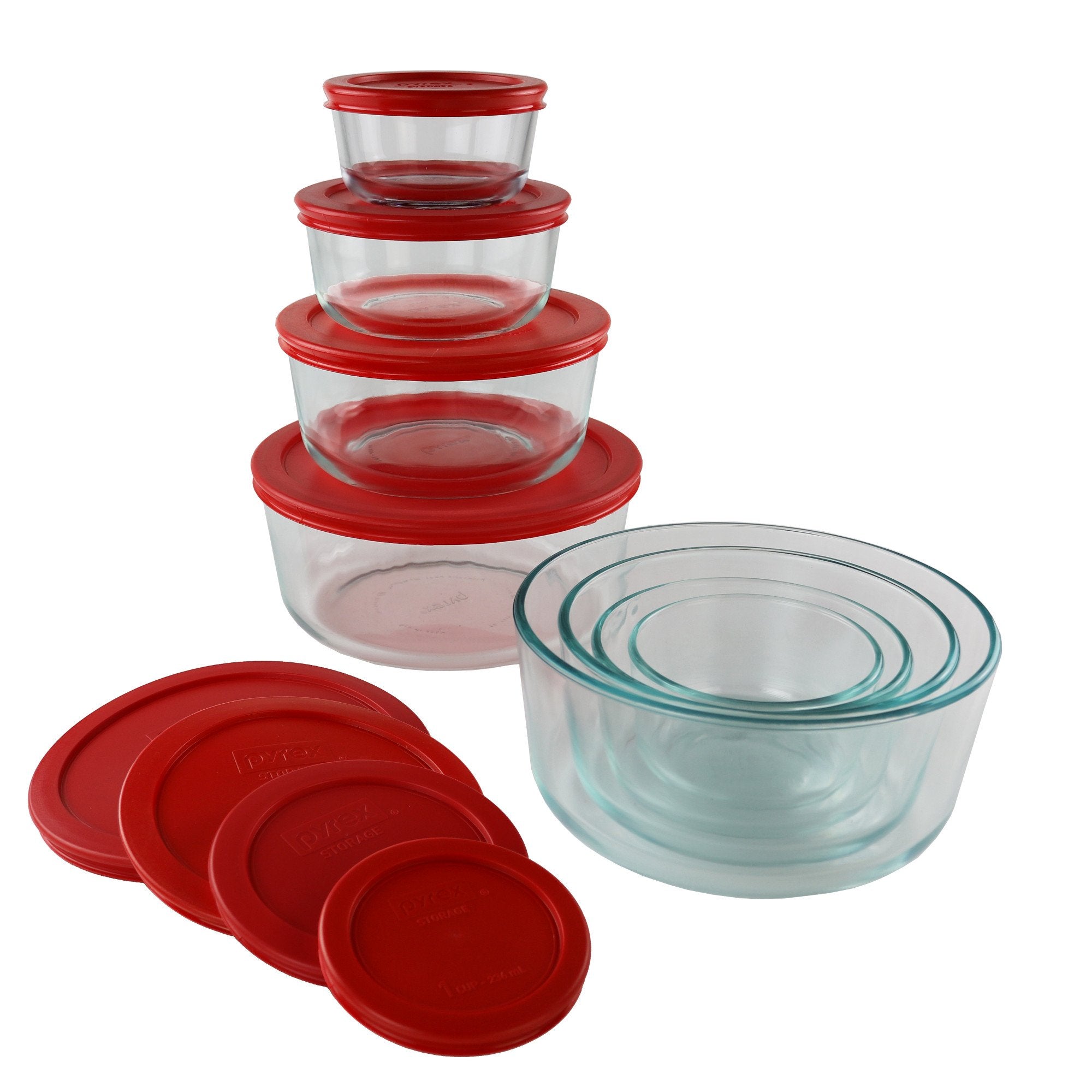Pyrex Simply Store (12-Pack) Glass Food Storage Containers Set, (1, 2, & 3 Cup) Meal Prep Containers With BPA-Free Lids, Dishwasher & Microwave Safe