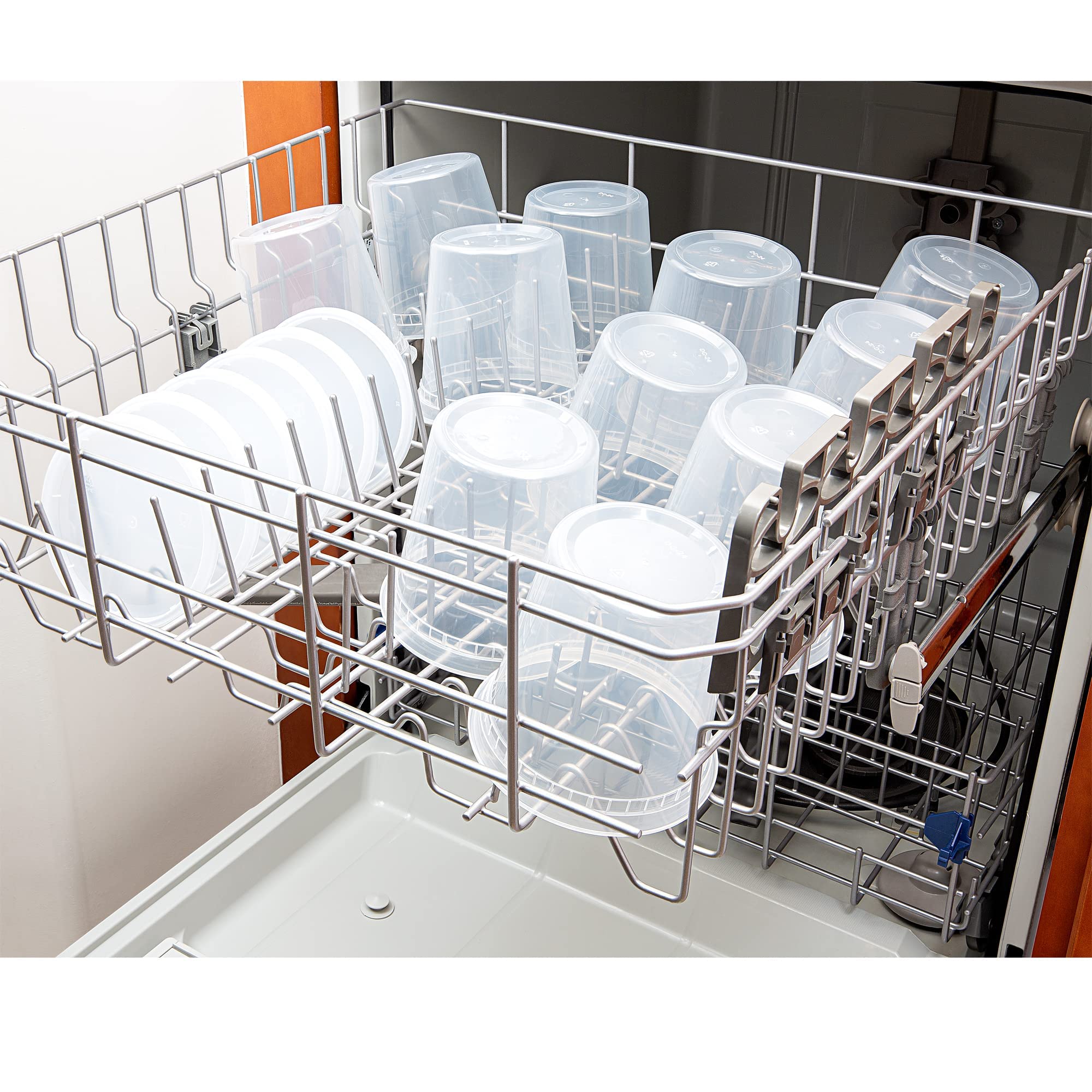 DuraHome - Deli food Storage Containers with Lids 32 oz, Quart Pack of 24 Leak-proof Freezer Safe Microwaveable Soup Storage Container - Clear Plastic Premium Quality