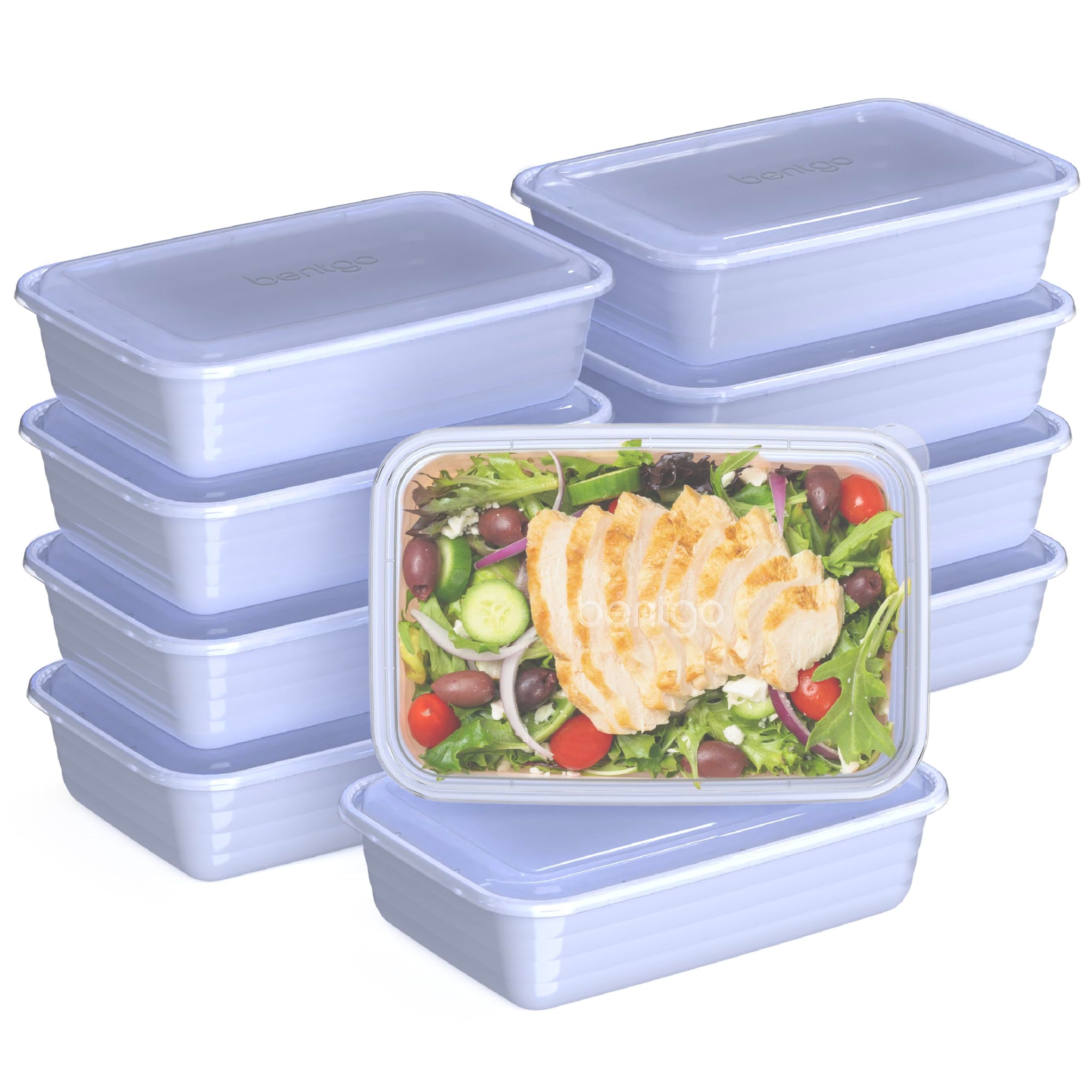 Bentgo 20-Piece Lightweight, Durable, Reusable BPA-Free 1-Compartment Containers - Microwave, Freezer, Dishwasher Safe - Mint