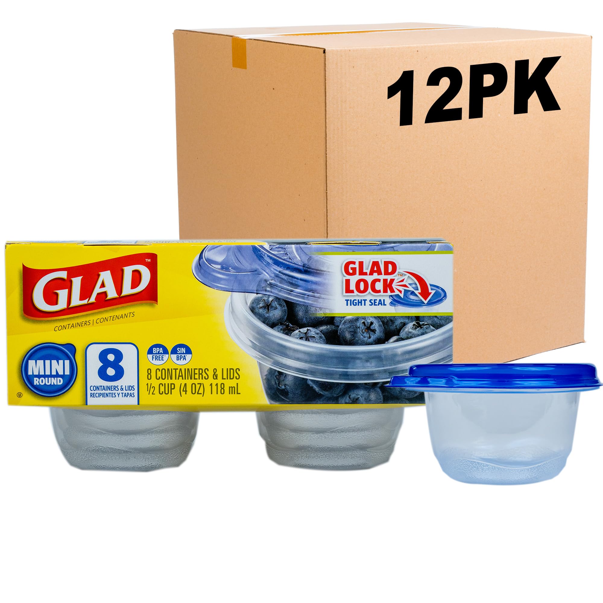 Glad Food Storage Containers, Deep Dish, 64 Ounce, 3 Count