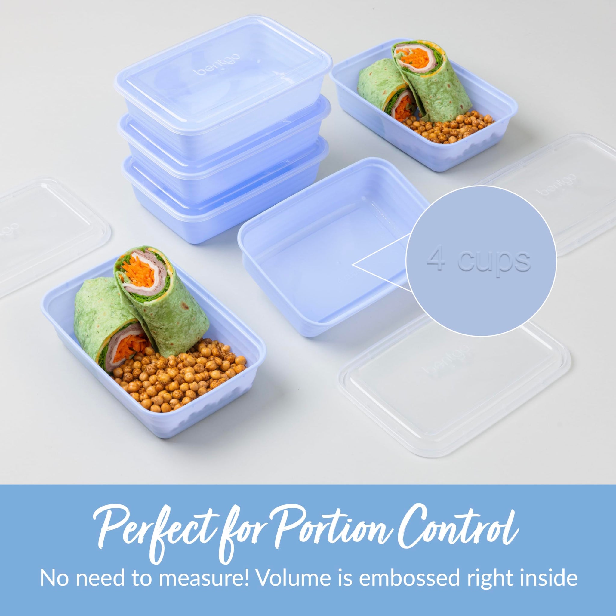 Bentgo 20-Piece Lightweight, Durable, Reusable BPA-Free 1-Compartment Containers - Microwave, Freezer, Dishwasher Safe - Mint