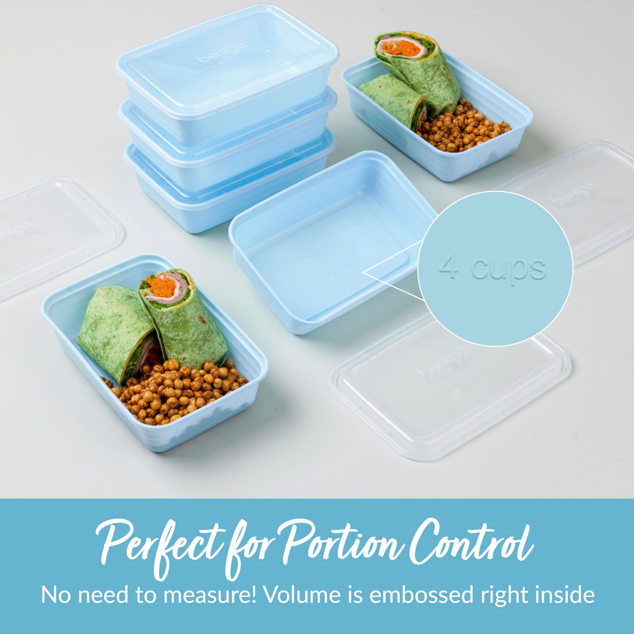 Bentgo 20-Piece Lightweight, Durable, Reusable BPA-Free 1-Compartment Containers - Microwave, Freezer, Dishwasher Safe - Mint
