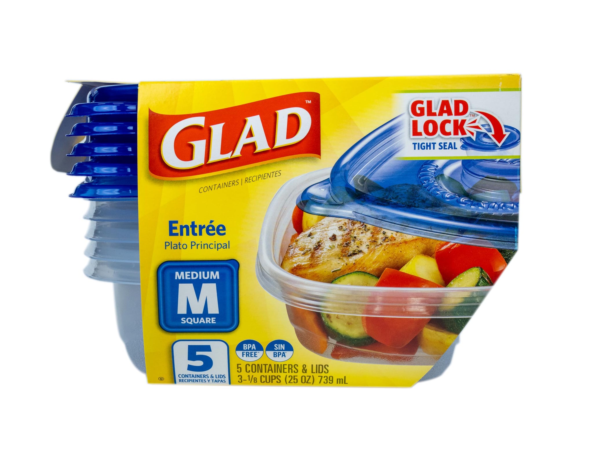 Glad Food Storage Containers, Deep Dish, 64 Ounce, 3 Count