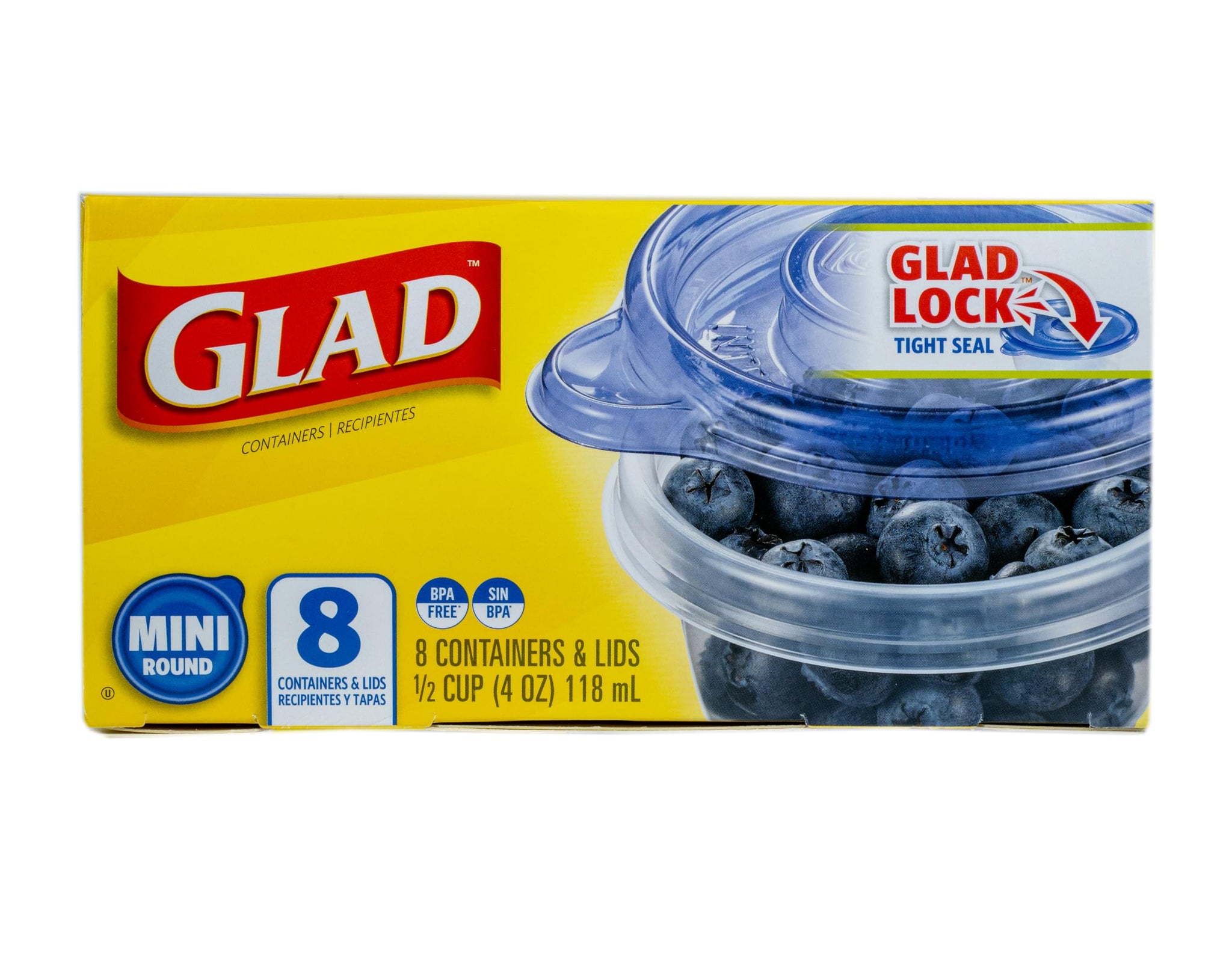 Glad Food Storage Containers, Deep Dish, 64 Ounce, 3 Count