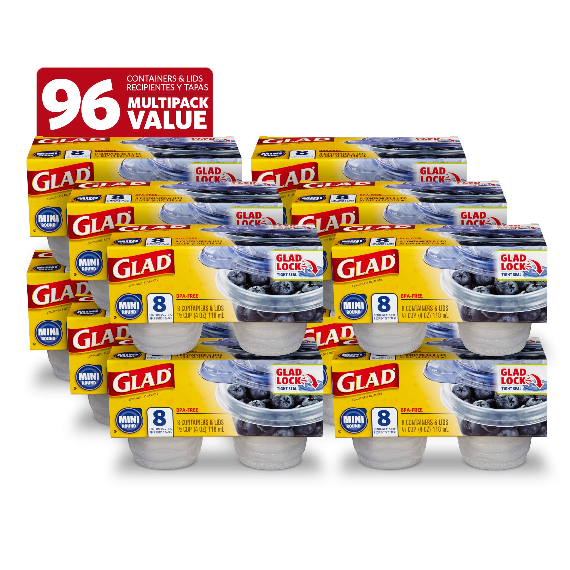 Glad Food Storage Containers, Deep Dish, 64 Ounce, 3 Count